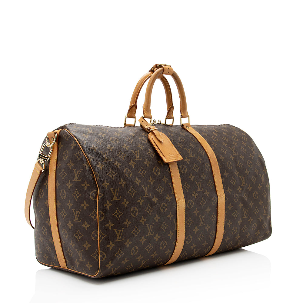 Louis Vuitton Vintage Monogram Canvas Keepall Bandouliere 55 Duffle Bag (SHF-21161)