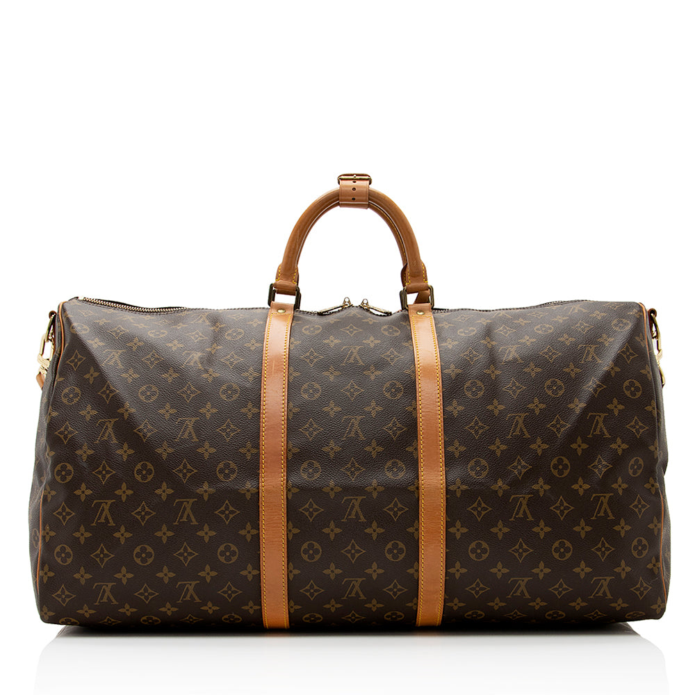 Louis Vuitton Vintage Monogram Canvas Keepall Bandouliere 60 Duffel Bag (SHF-20843)
