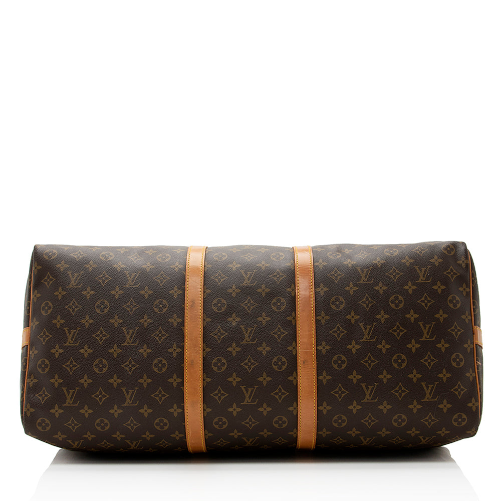 Louis Vuitton Vintage Monogram Canvas Keepall Bandouliere 60 Duffel Bag (SHF-20843)