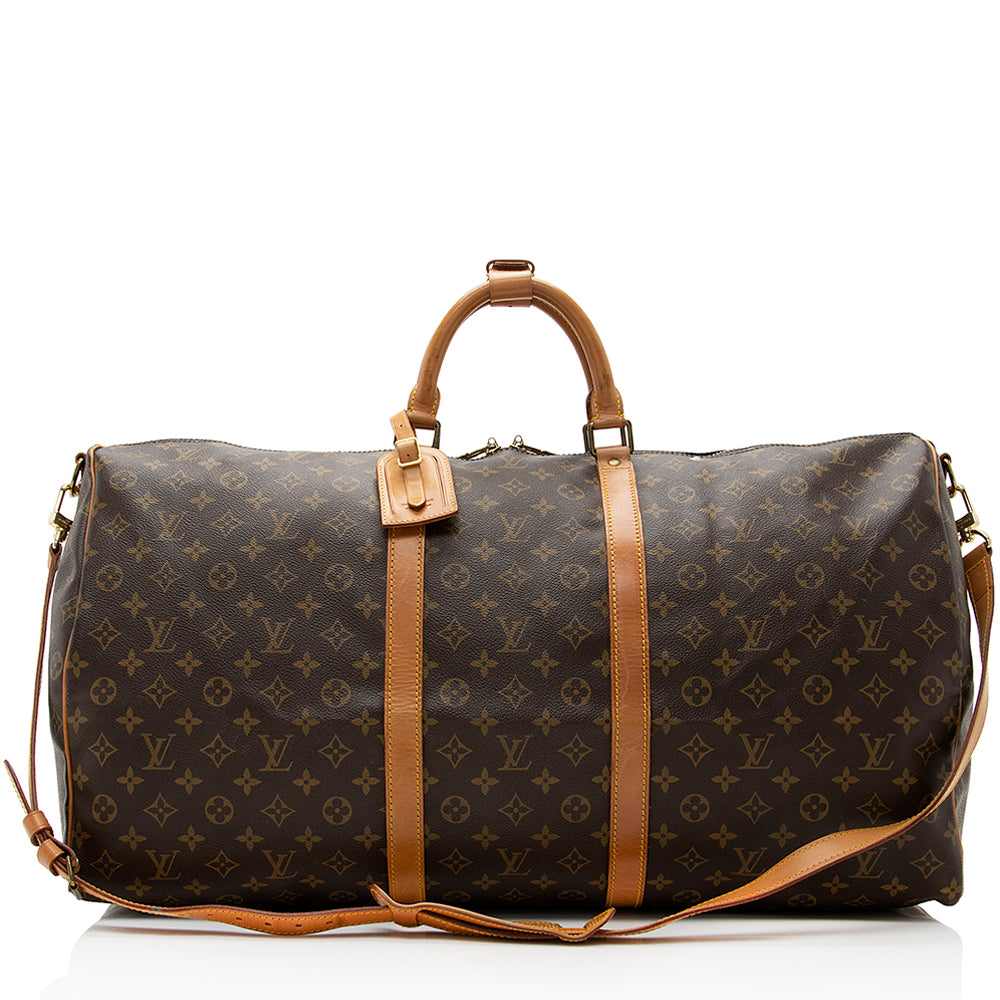Louis Vuitton Vintage Monogram Canvas Keepall Bandouliere 60 Duffel Bag (SHF-20843)