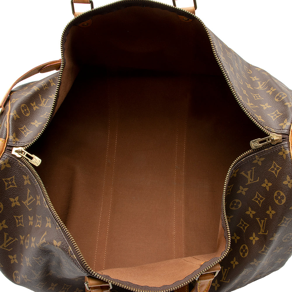 Louis Vuitton Vintage Monogram Canvas Keepall Bandouliere 60 Duffel Bag (SHF-20843)
