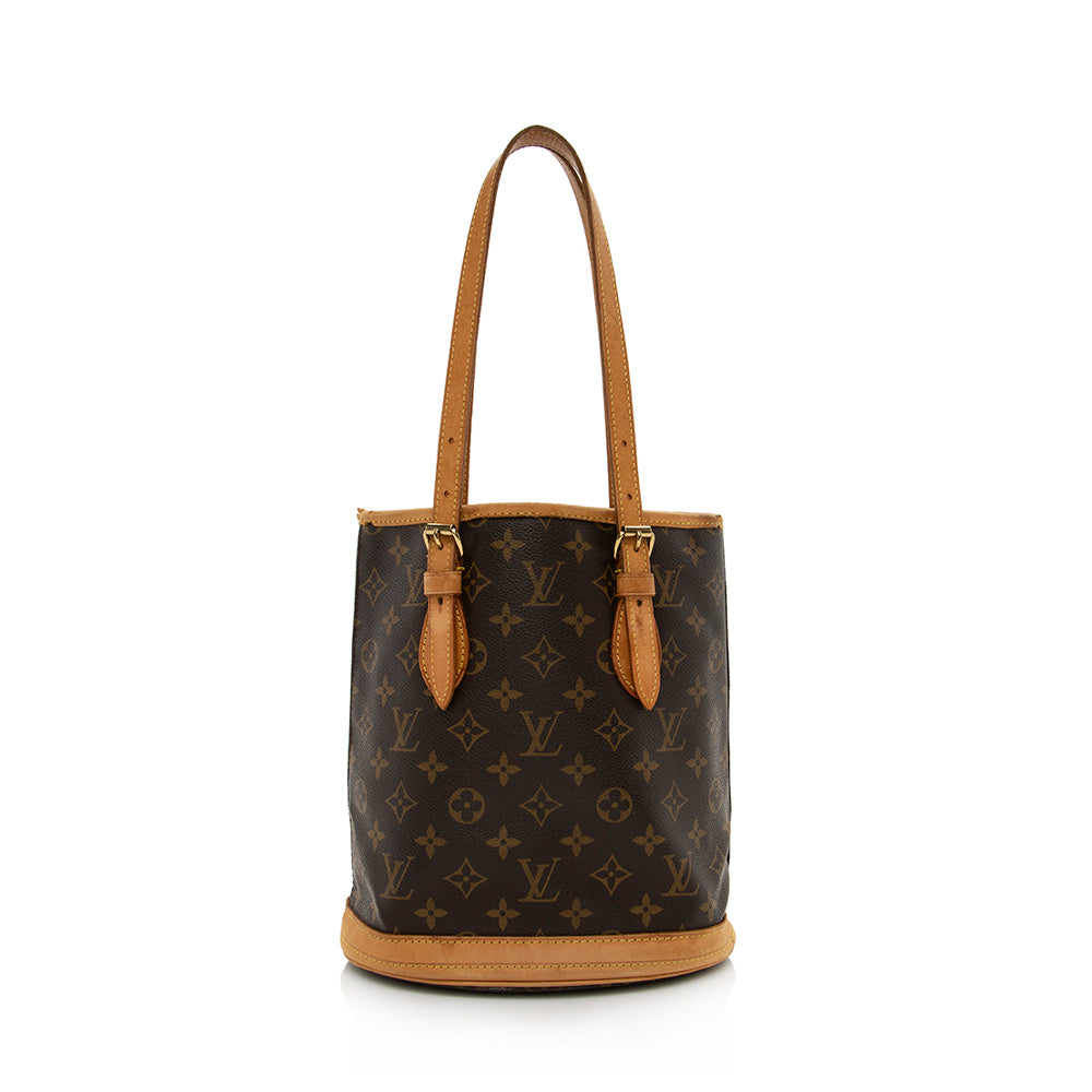 Louis Vuitton Vintage Monogram Canvas Petit Bucket Tote (SHF-16436)