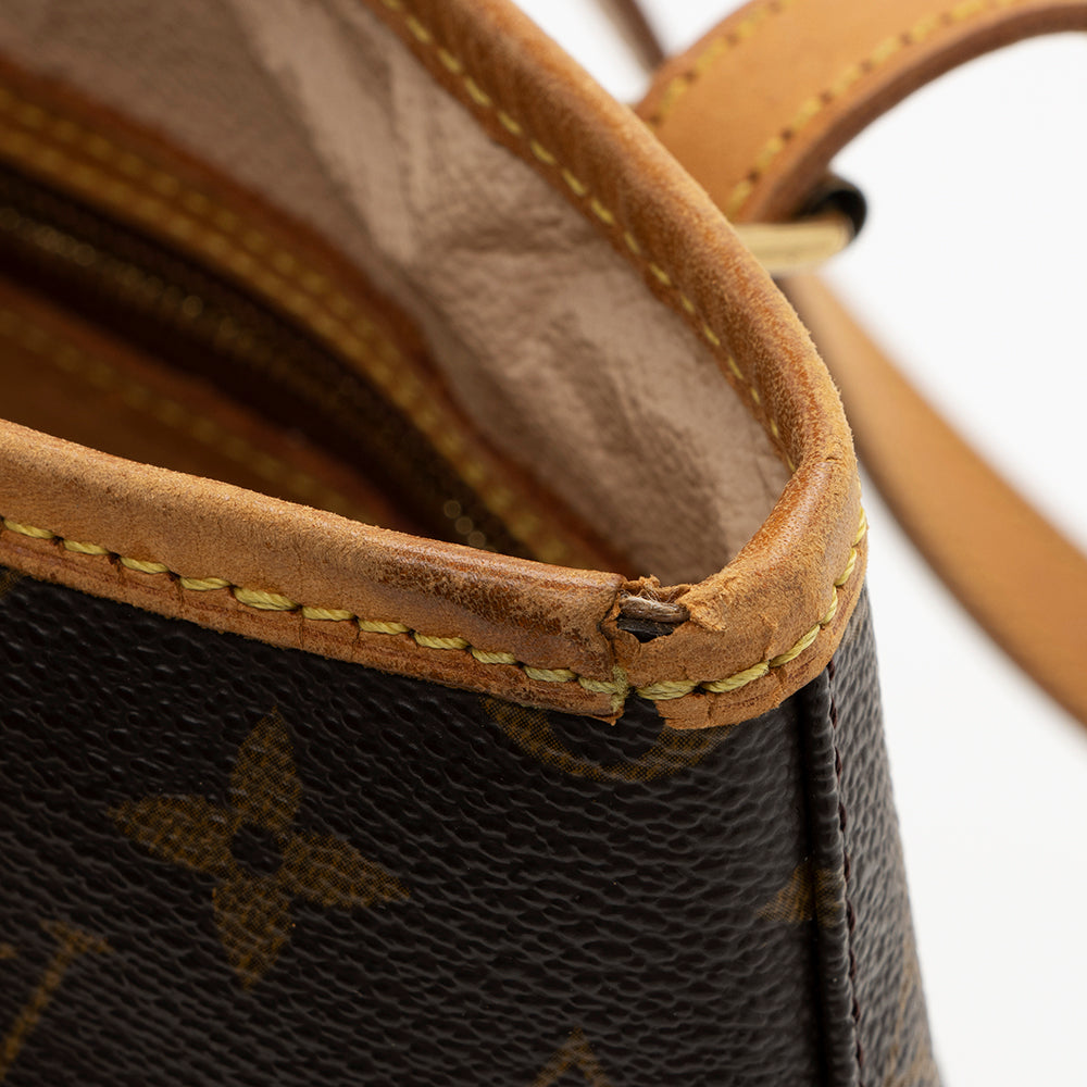 Louis Vuitton Vintage Monogram Canvas Petit Bucket Tote (SHF-16436)