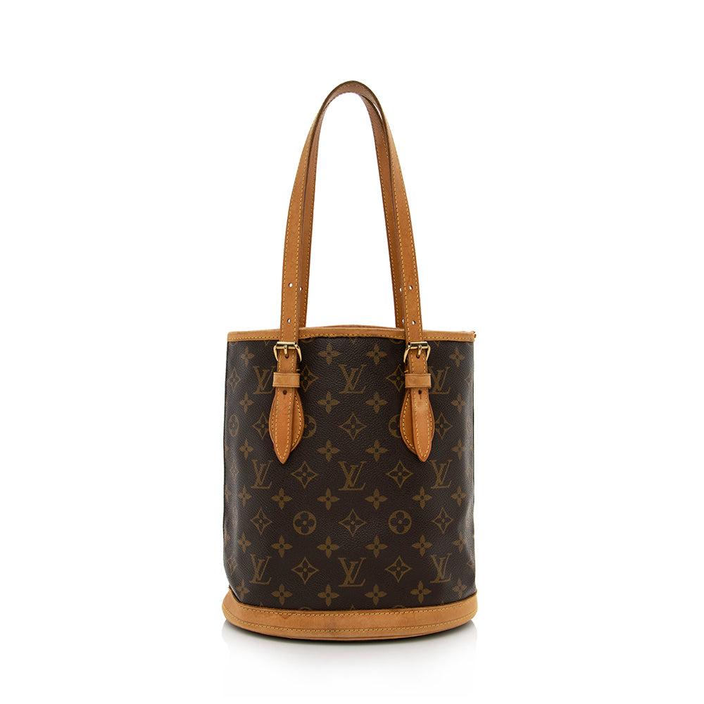 Louis Vuitton Vintage Monogram Canvas Petit Bucket Tote (SHF-16436)