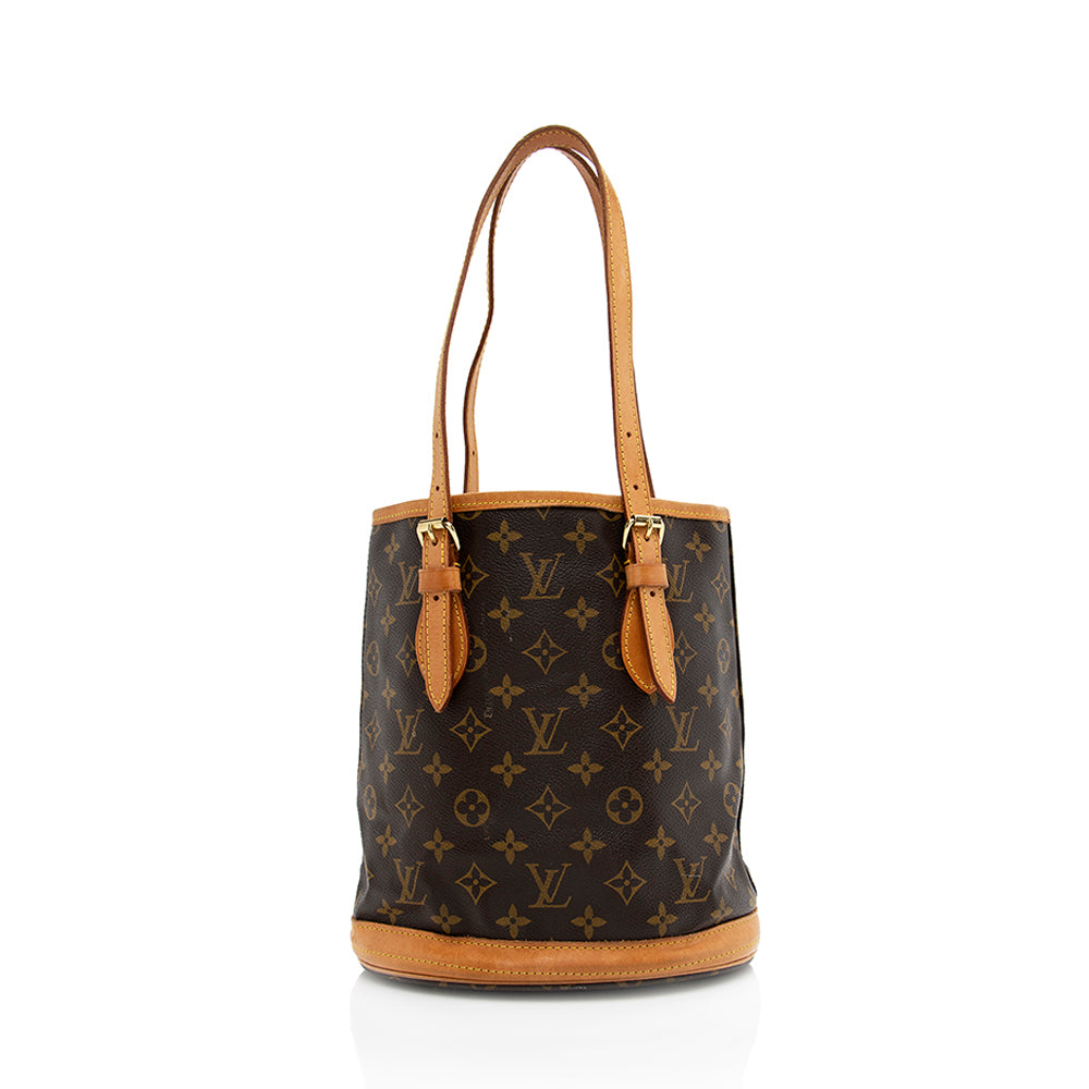 Louis Vuitton Vintage Monogram Canvas Petit Bucket Tote (SHF-18459)