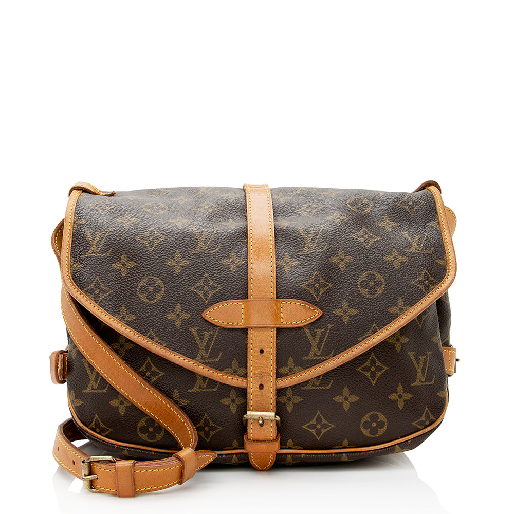 Louis Vuitton Vintage Monogram Canvas Saumur 30 Messenger Bag (SHF-20797)