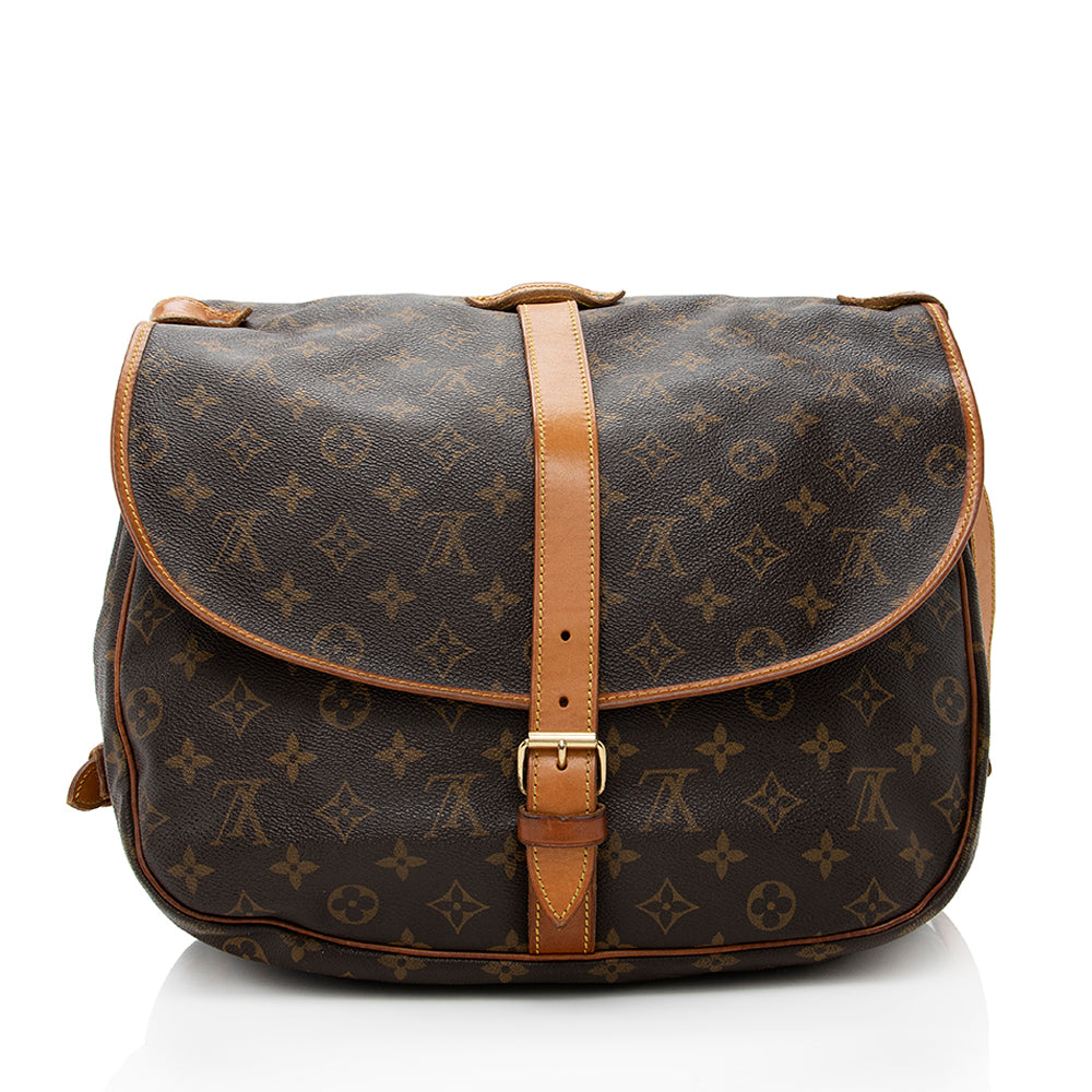 Louis Vuitton Vintage Monogram Canvas Saumur 35 Messenger Bag (SHF-18385)