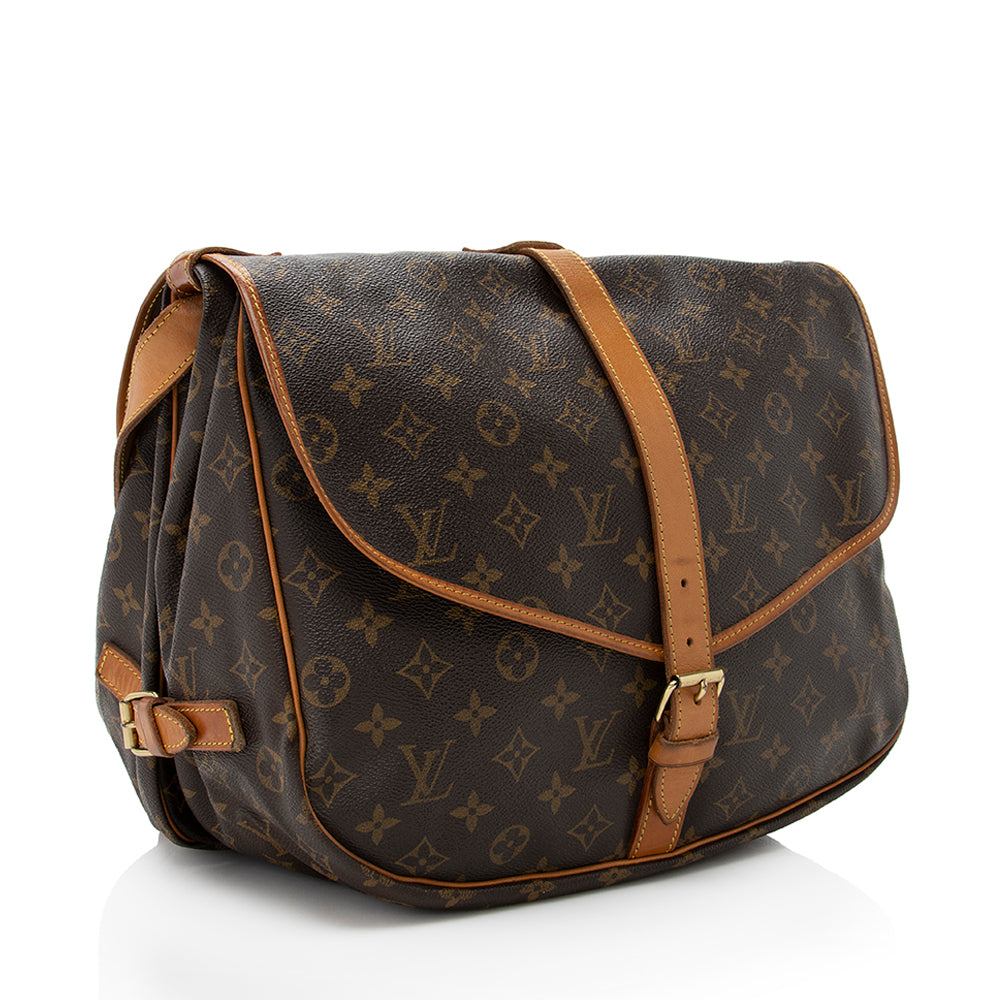 Louis Vuitton Vintage Monogram Canvas Saumur 35 Messenger Bag (SHF-18385)