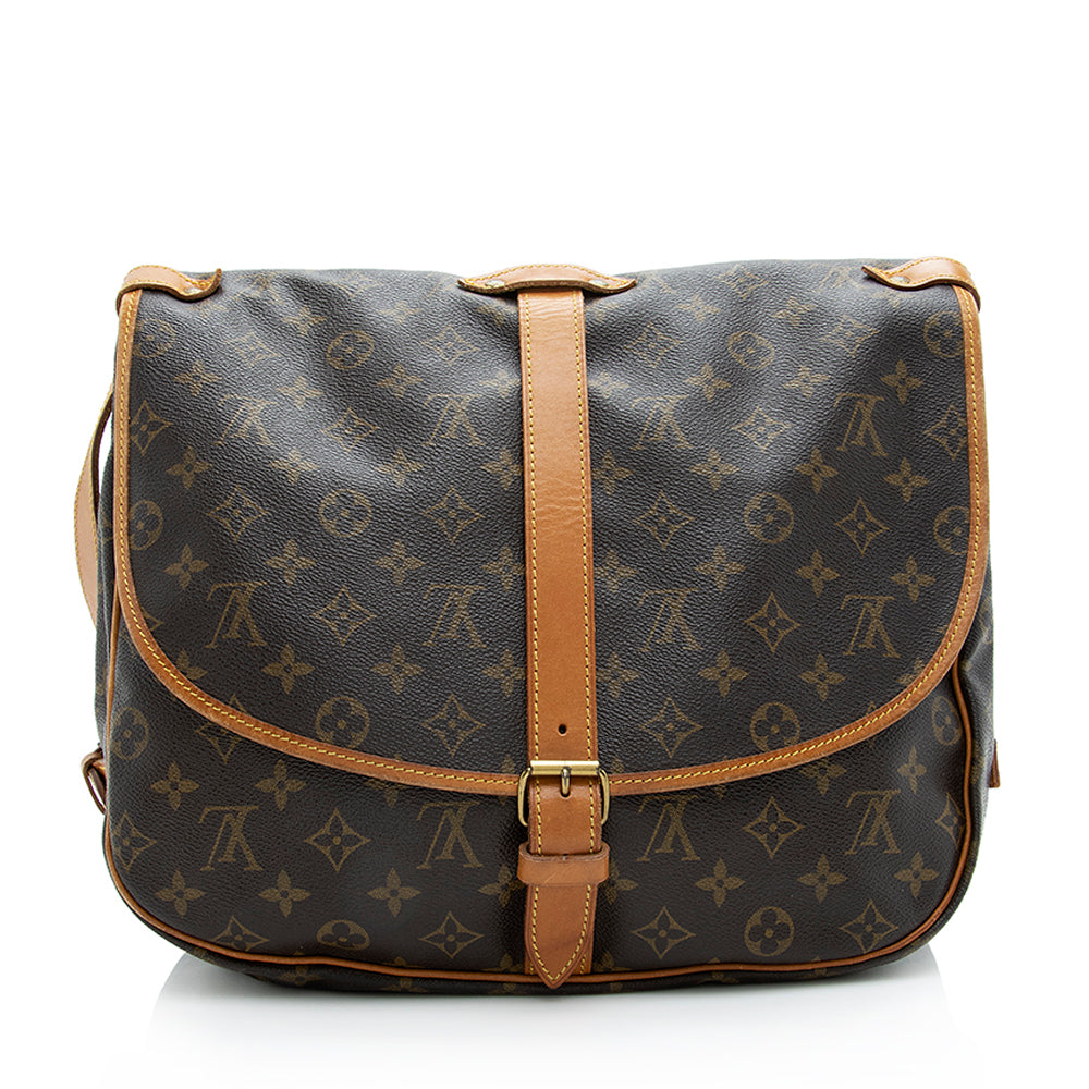 Louis Vuitton Vintage Monogram Canvas Saumur 35 Messenger Bag (SHF-18883)
