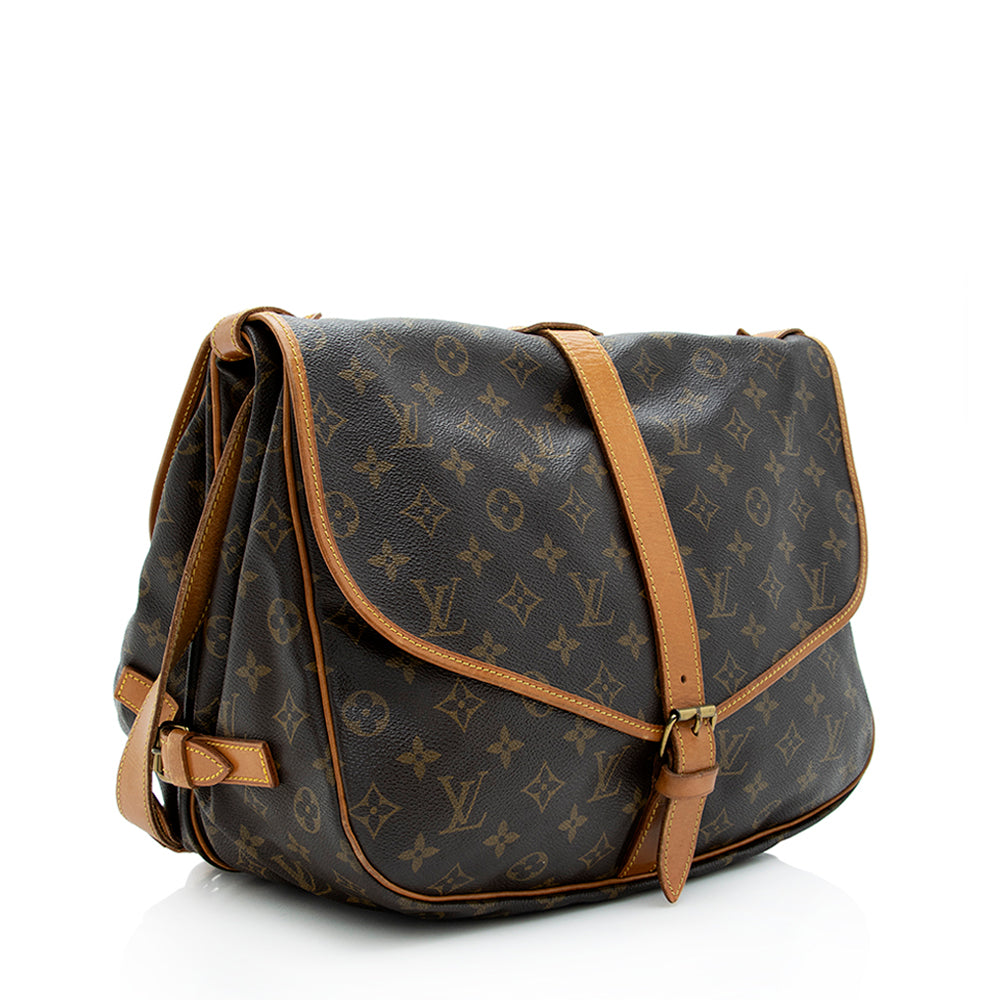 Louis Vuitton Vintage Monogram Canvas Saumur 35 Messenger Bag (SHF-18883)