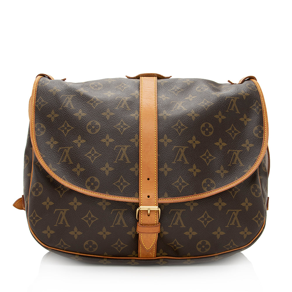 Louis Vuitton Vintage Monogram Canvas Saumur 35 Messenger Bag (SHF-20372)