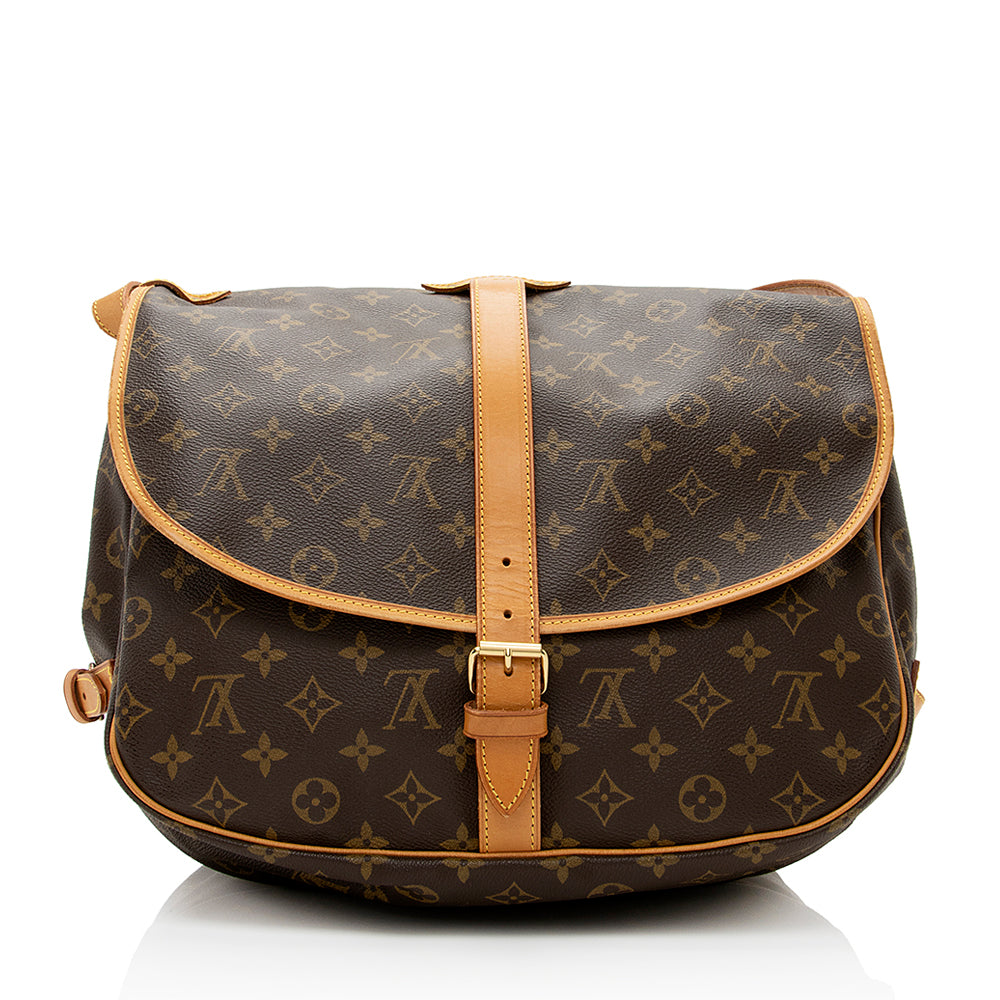 Louis Vuitton Vintage Monogram Canvas Saumur 35 Messenger Bag (SHF-20845)