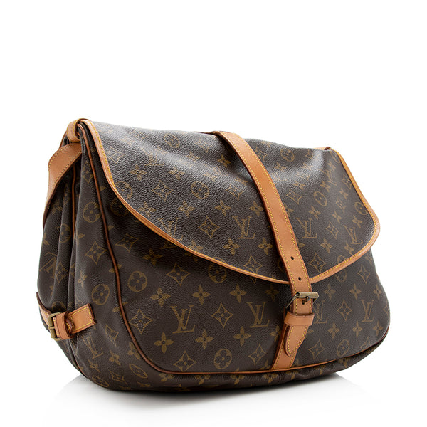 Brown Louis Vuitton Monogram Saumur 35 Crossbody Bag, Louis Vuitton Lockit