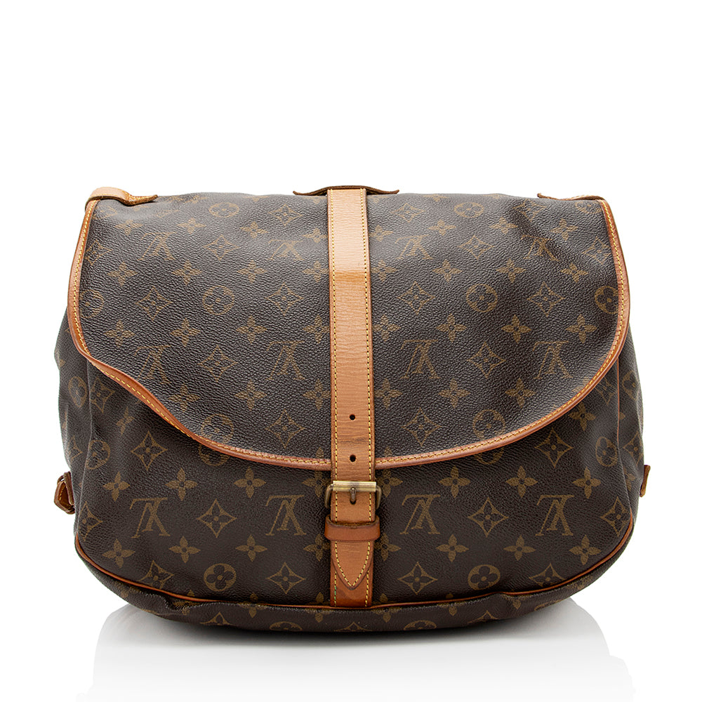 Louis Vuitton Vintage Monogram Canvas Saumur 35 Messenger Bag (SHF-21228)