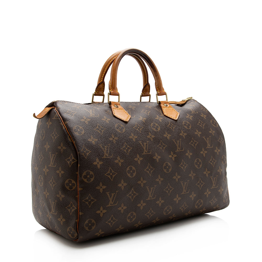 Louis Vuitton Vintage Monogram Canvas Speedy 35 Satchel (SHF-15685)