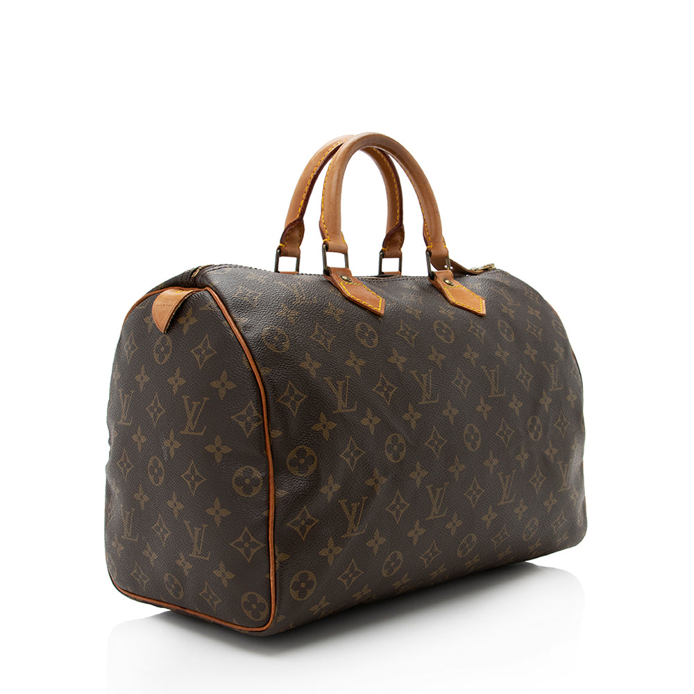 Louis Vuitton Vintage Monogram Canvas Speedy 35 Satchel (SHF-18360)