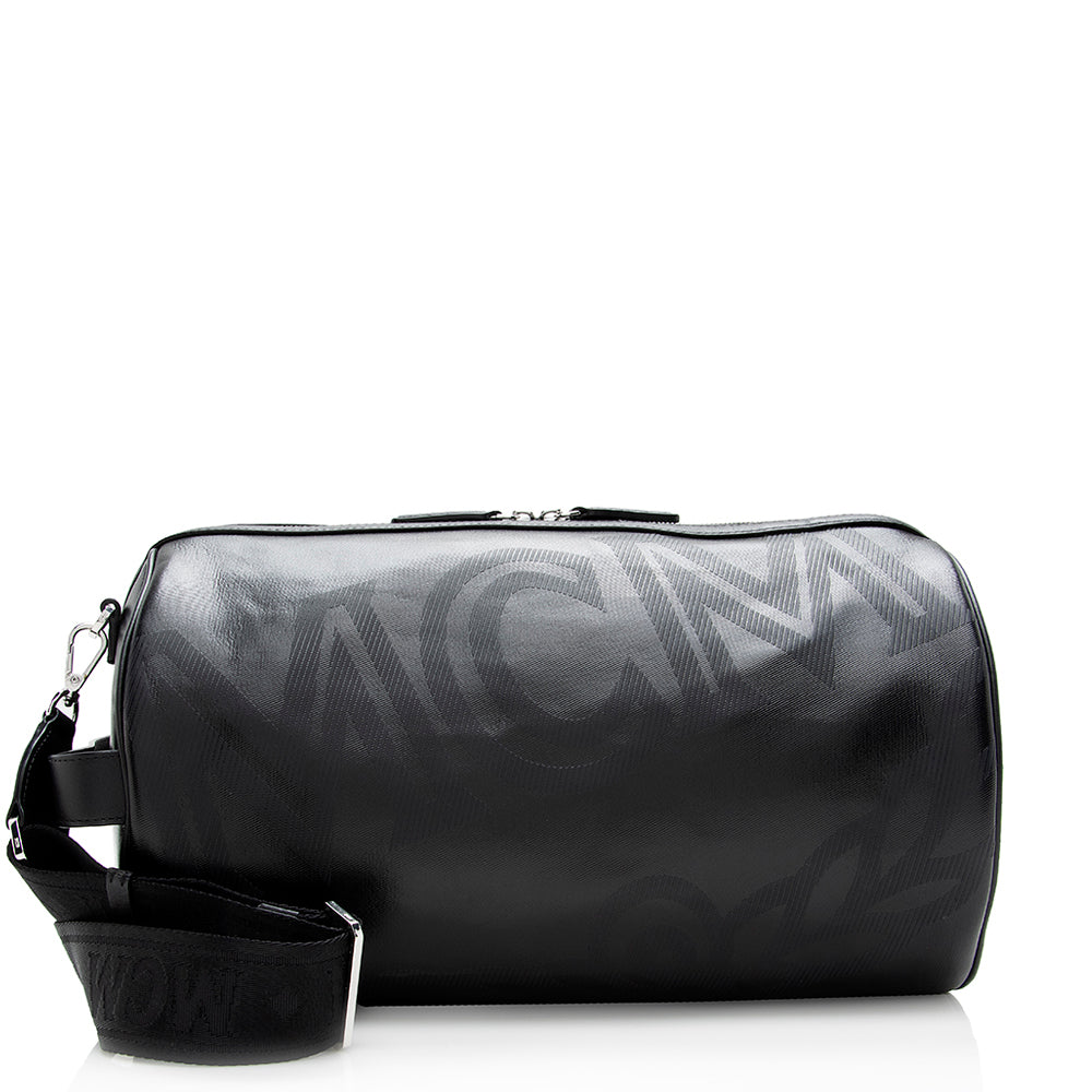 MCM Coated Canvas Logo Barrel Shoulder Bag (SHF-18511)