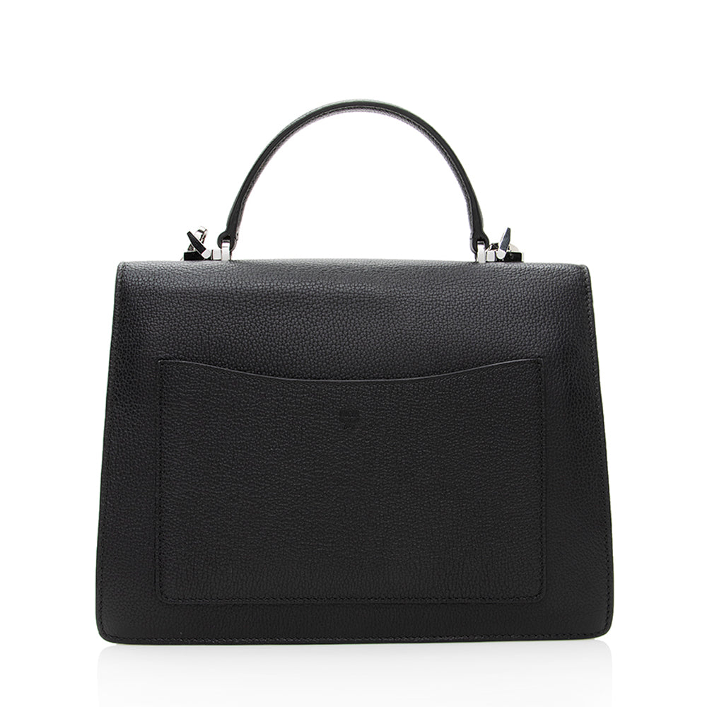 MCM Grained Leather Patricia Medium Pocket Satchel (SHF-18646)