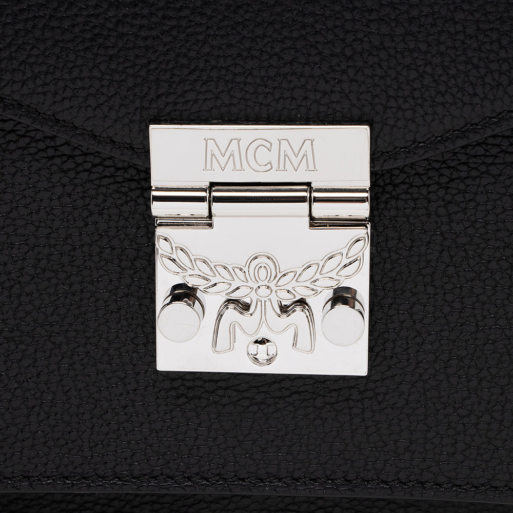 MCM Grained Leather Patricia Medium Pocket Satchel (SHF-18646)