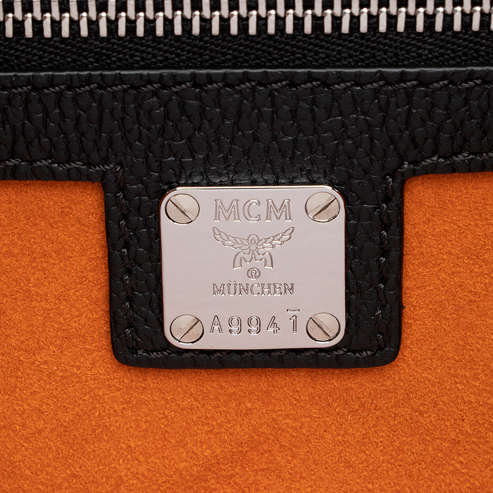 MCM Grained Leather Patricia Medium Pocket Satchel (SHF-18646)