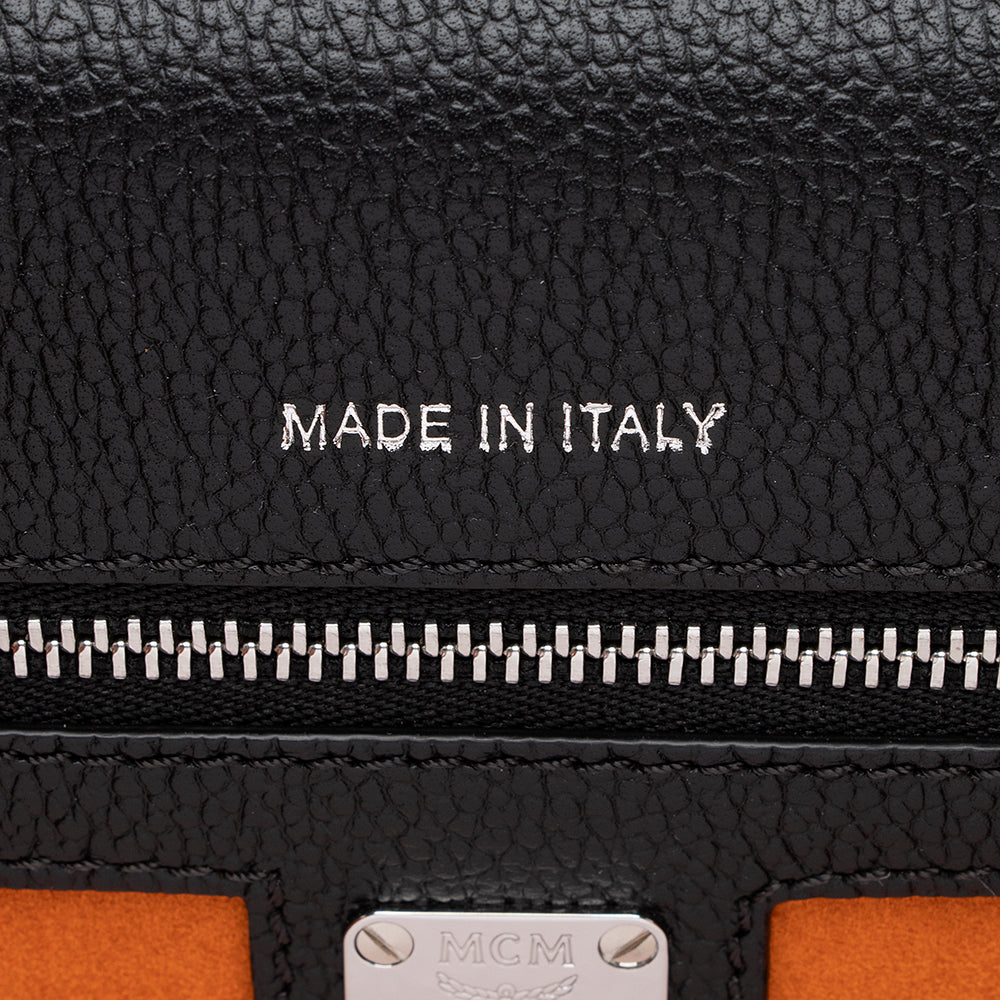 MCM Grained Leather Patricia Medium Pocket Satchel (SHF-18646)