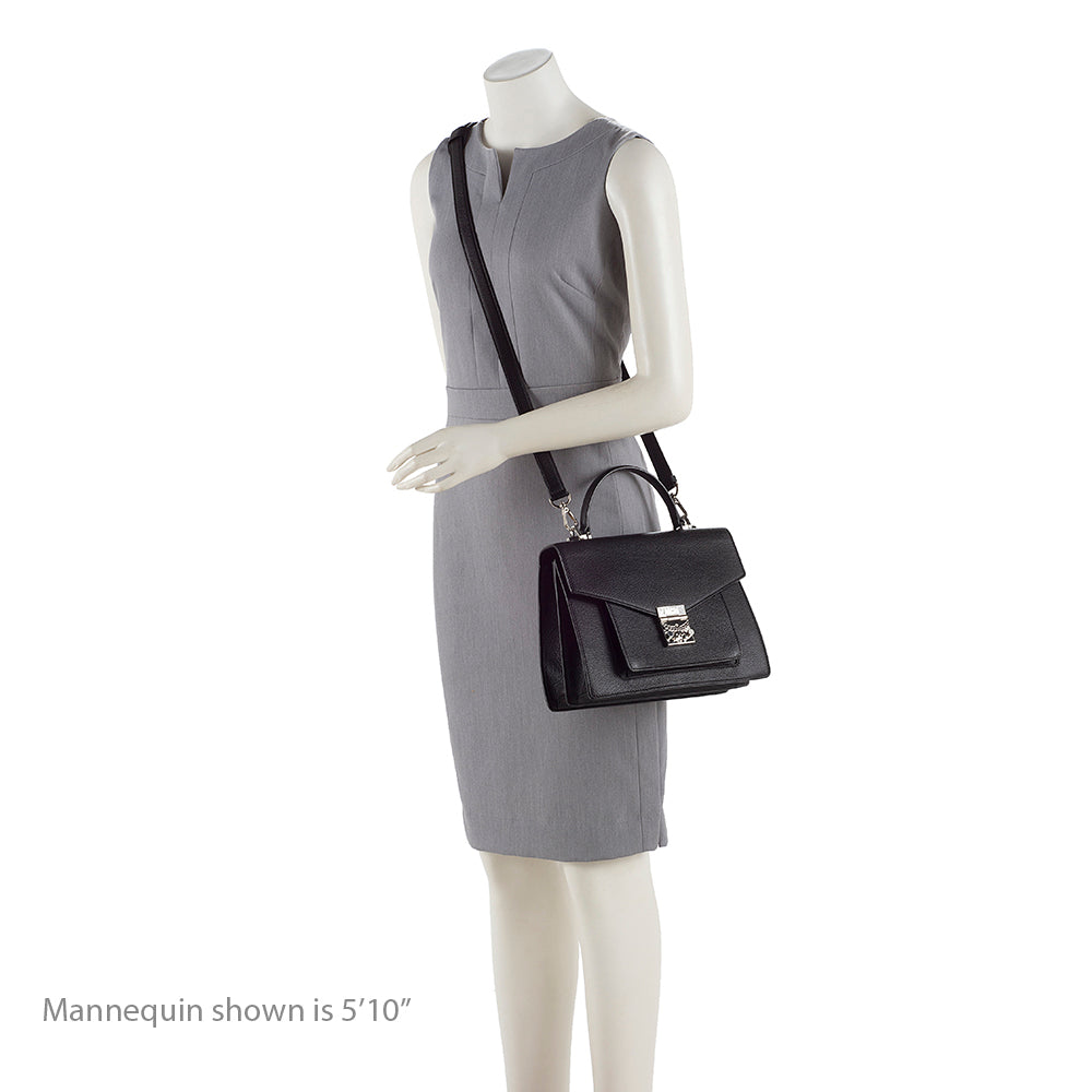 MCM Grained Leather Patricia Medium Pocket Satchel (SHF-18646)