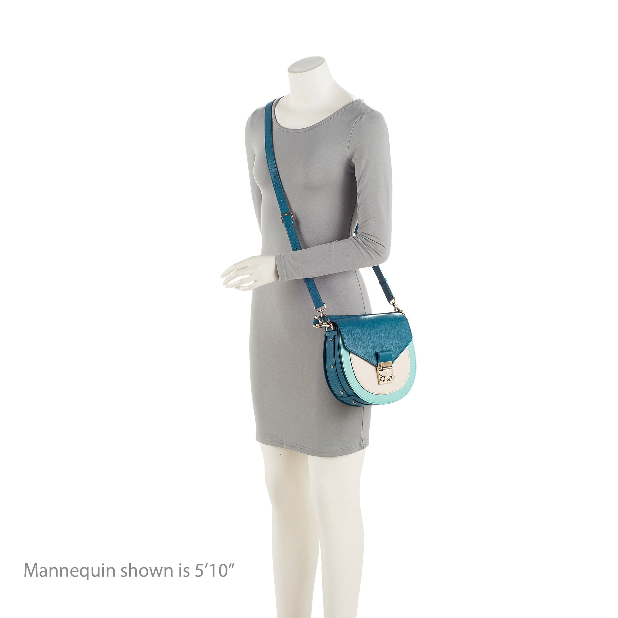 MCM Leather Colorblock Patricia Small Shoulder Bag (SHF-23483)