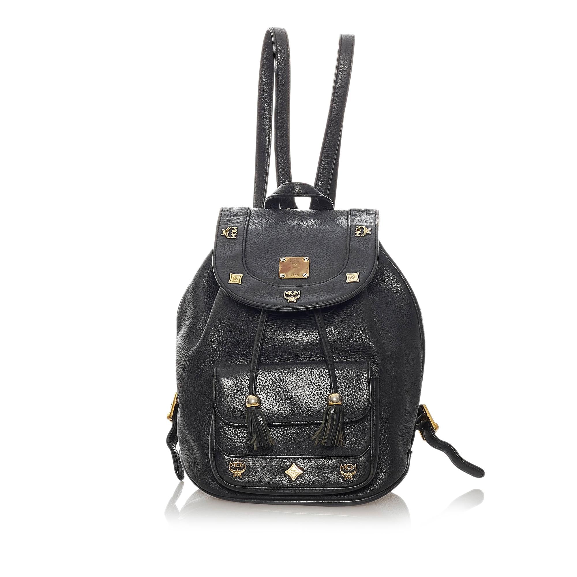 MCM Leather Drawstring Backpack (SHG-28289)