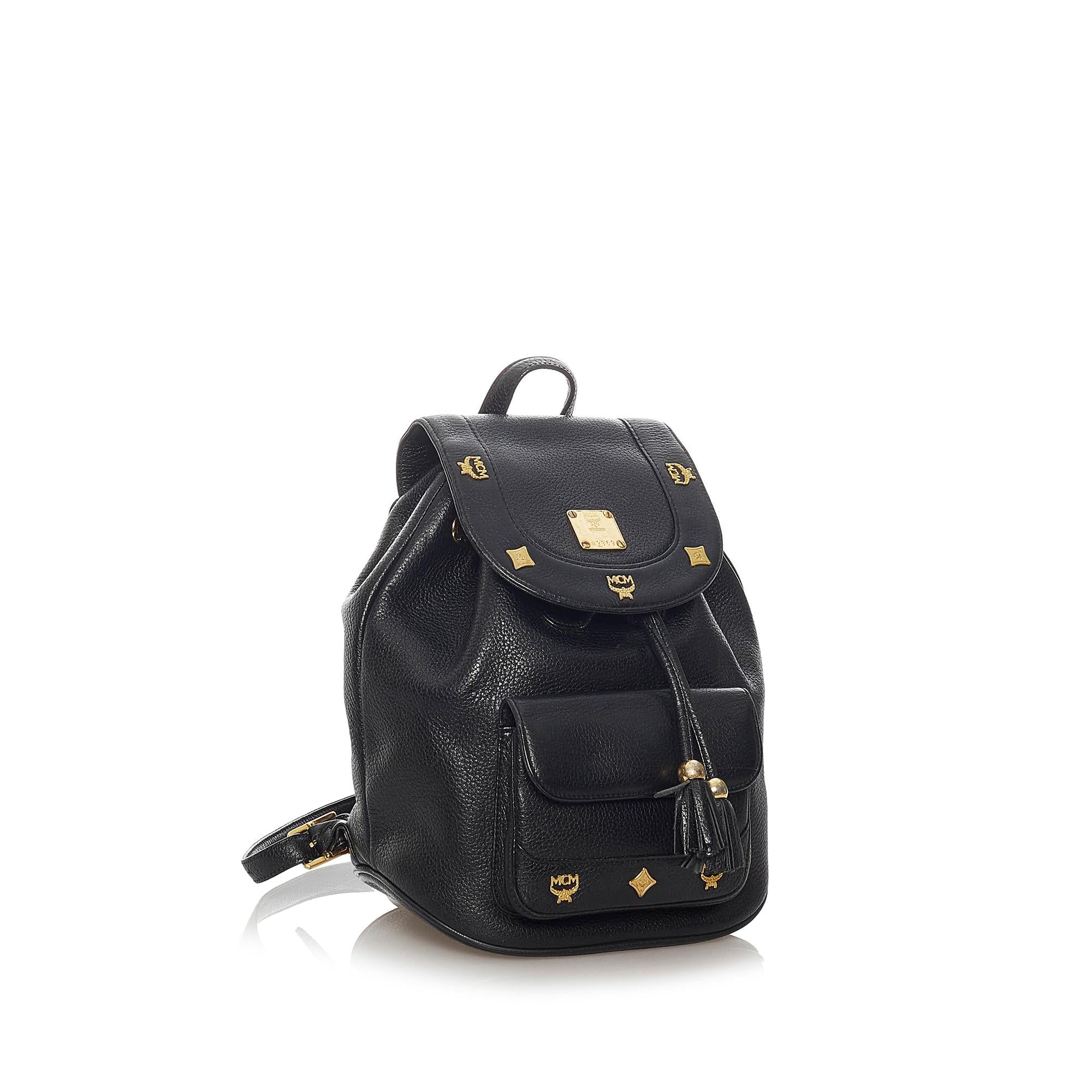 MCM Leather Drawstring Backpack (SHG-28413)