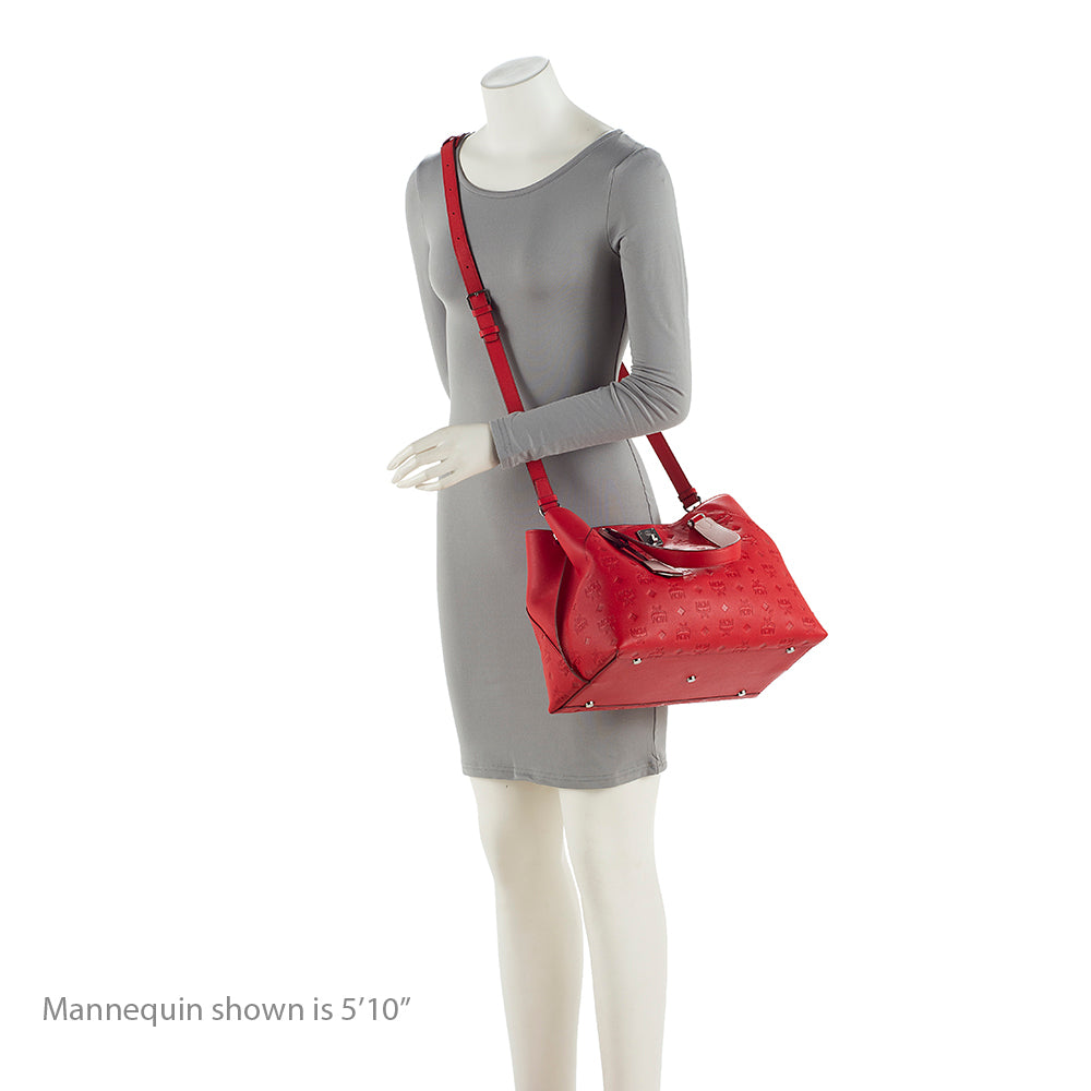 MCM Monogram Leather Essential Medium Tote (SHF-19898)