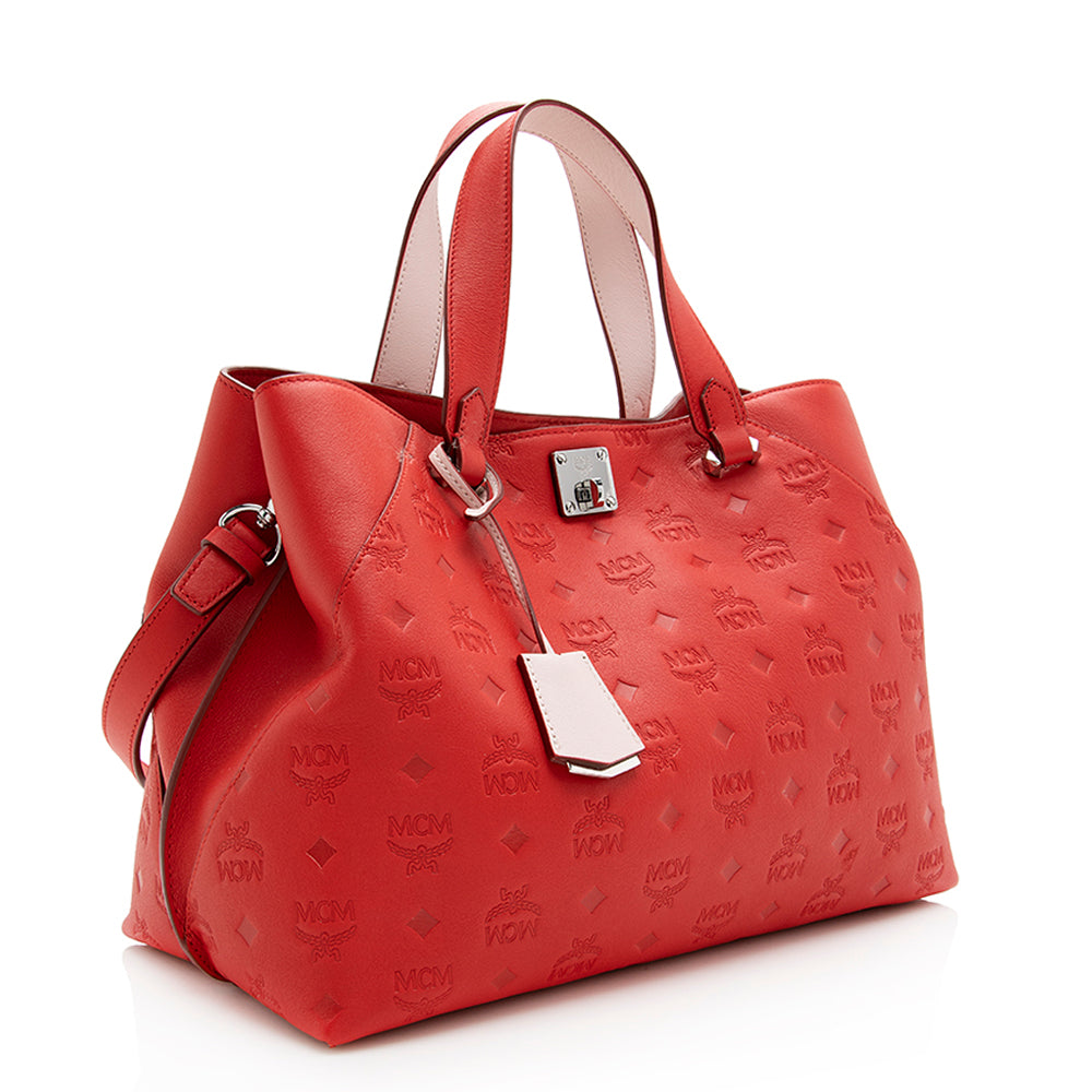MCM Monogram Leather Essential Medium Tote (SHF-19898)