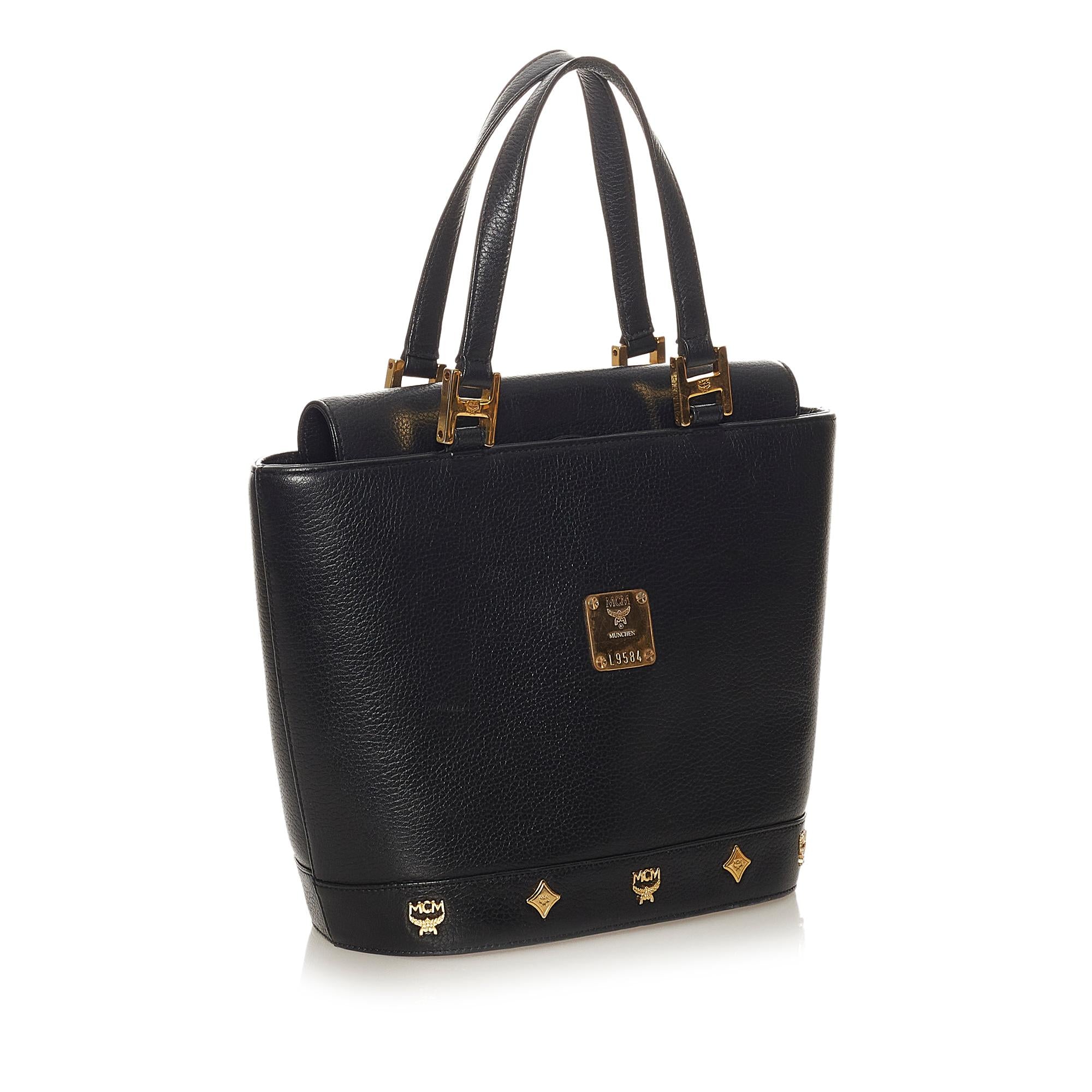 MCM Studded Leather Handbag (SHG-37891)