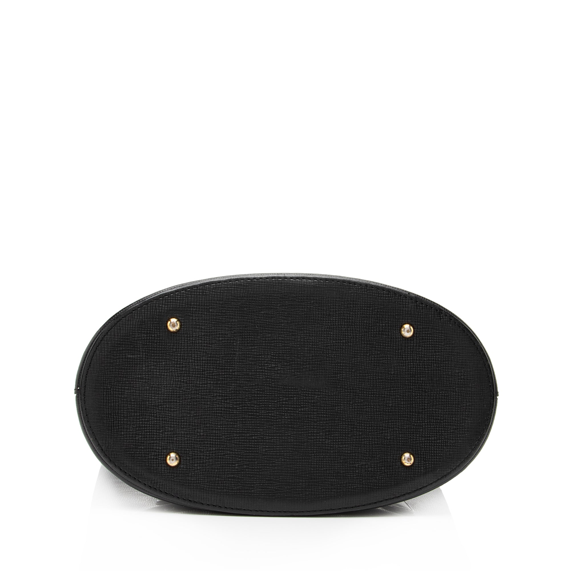 MCM Vintage Leather Studded Logo Small Tote (SHF-23083)