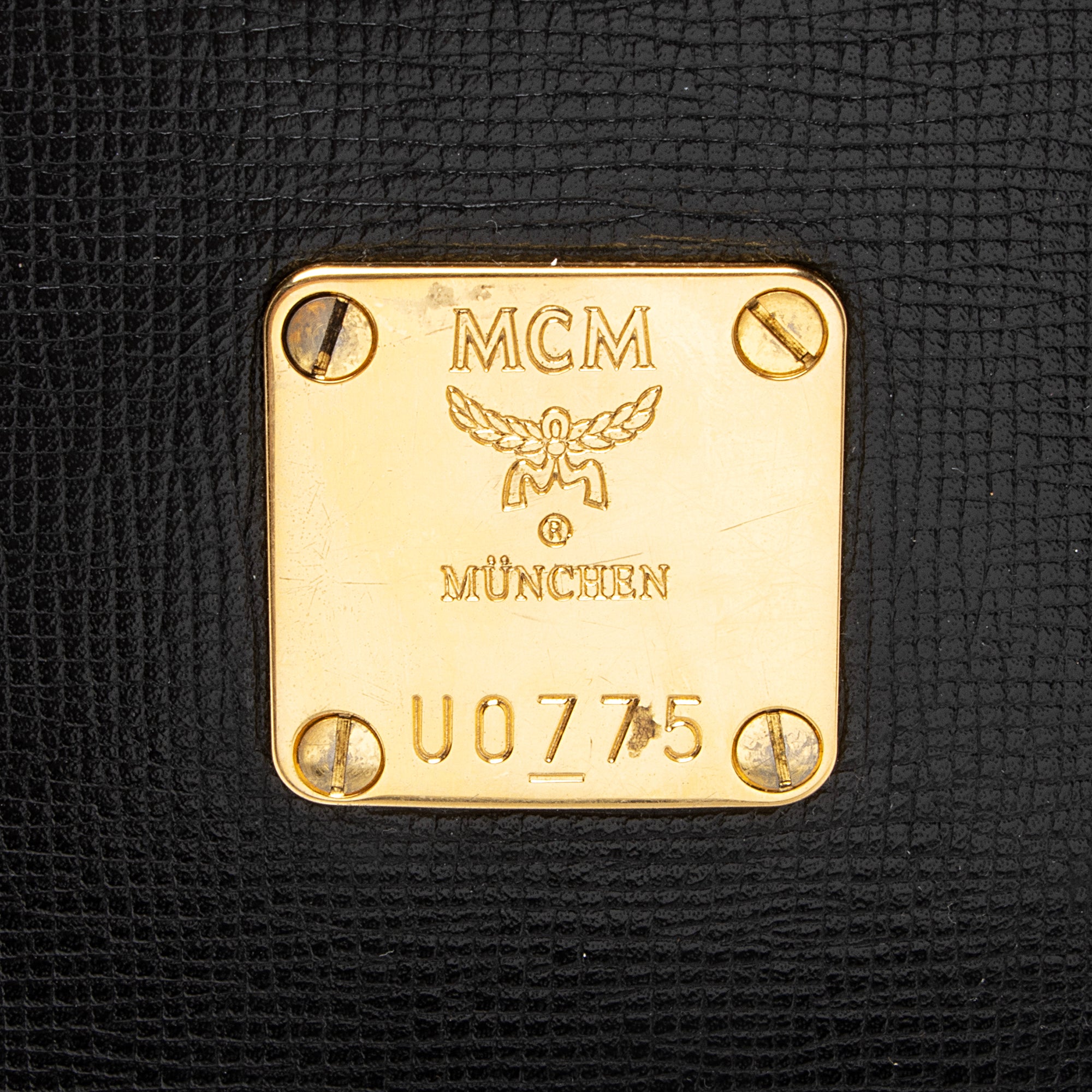 MCM Vintage Leather Studded Logo Small Tote (SHF-23083)
