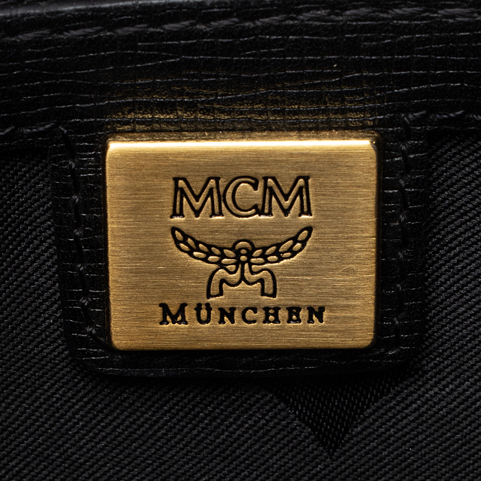 MCM Vintage Leather Studded Logo Small Tote (SHF-23083)
