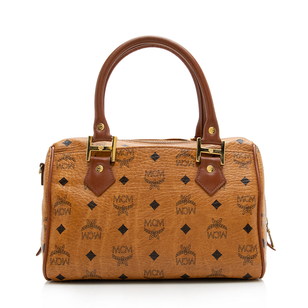 MCM Vintage Visetos Small Boston Satchel (SHF-18108)