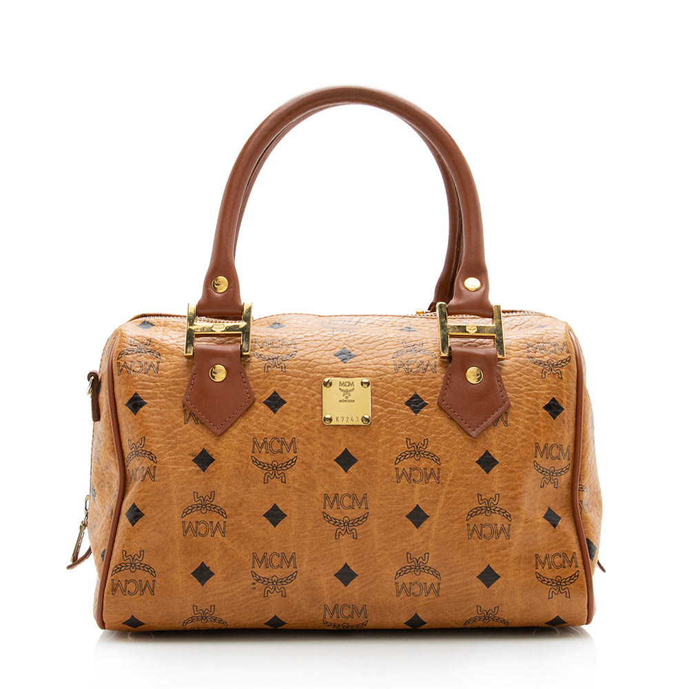 MCM Vintage Visetos Small Boston Satchel (SHF-18108)