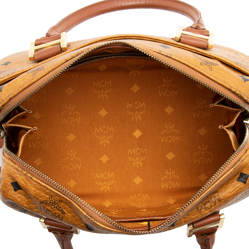 MCM Vintage Visetos Small Boston Satchel (SHF-18108)