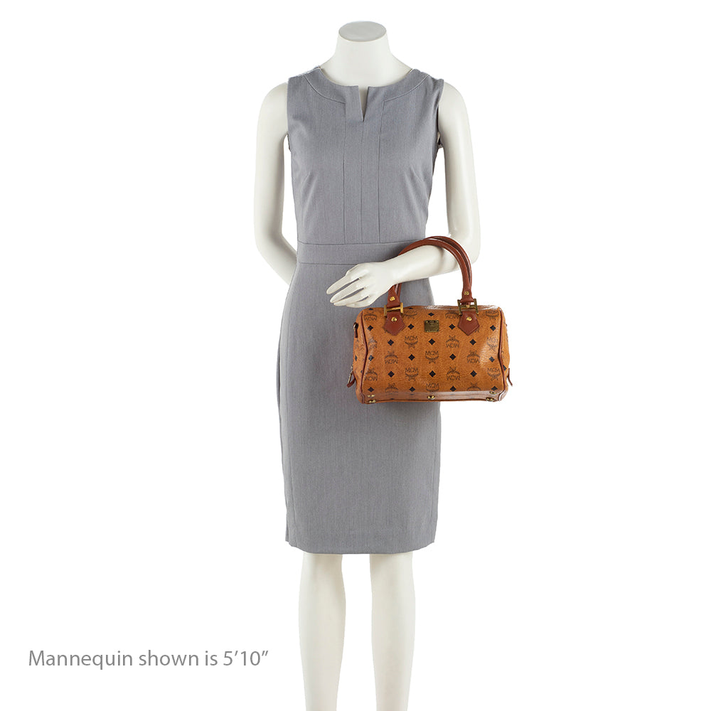 MCM Vintage Visetos Small Boston Satchel (SHF-18108)