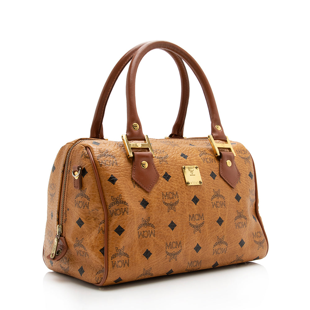 MCM Vintage Visetos Small Boston Satchel (SHF-18108)