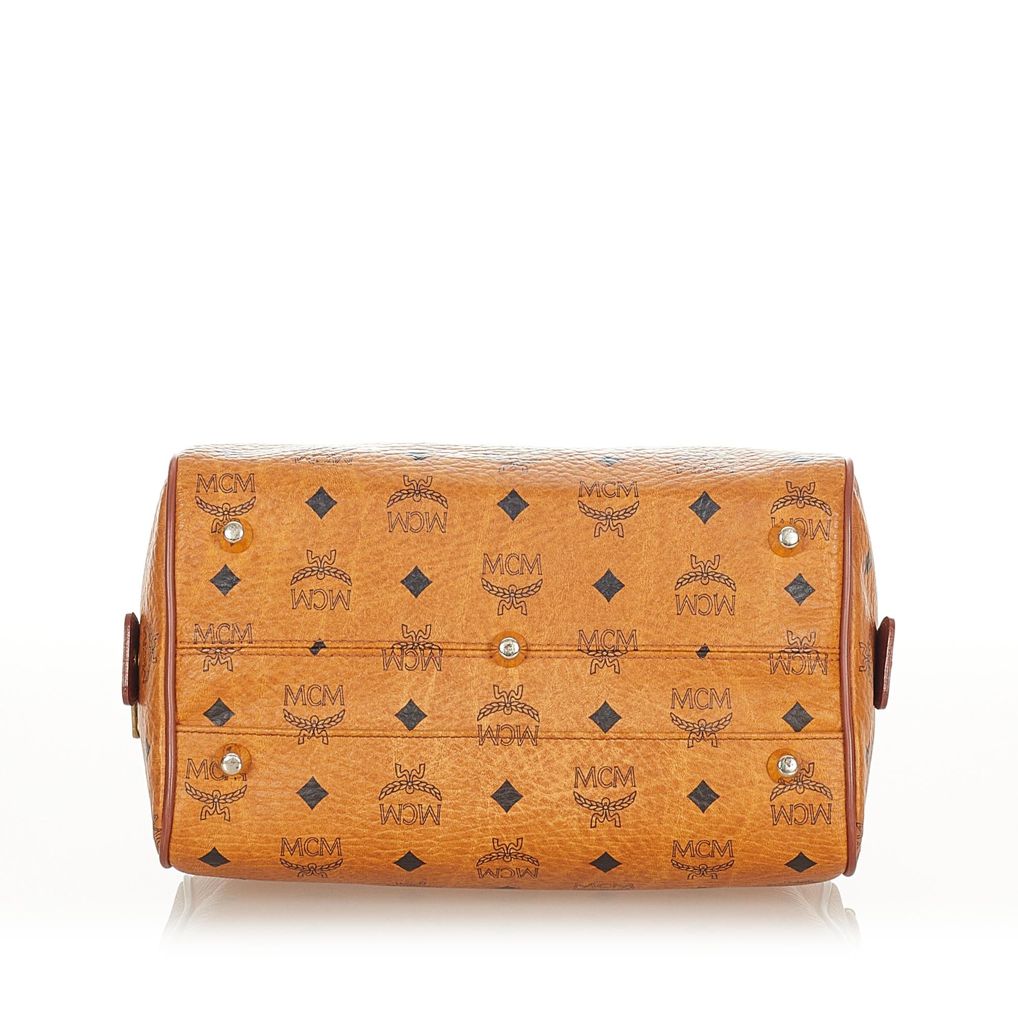 MCM Visetos Leather Boston Bag (SHG-23268)