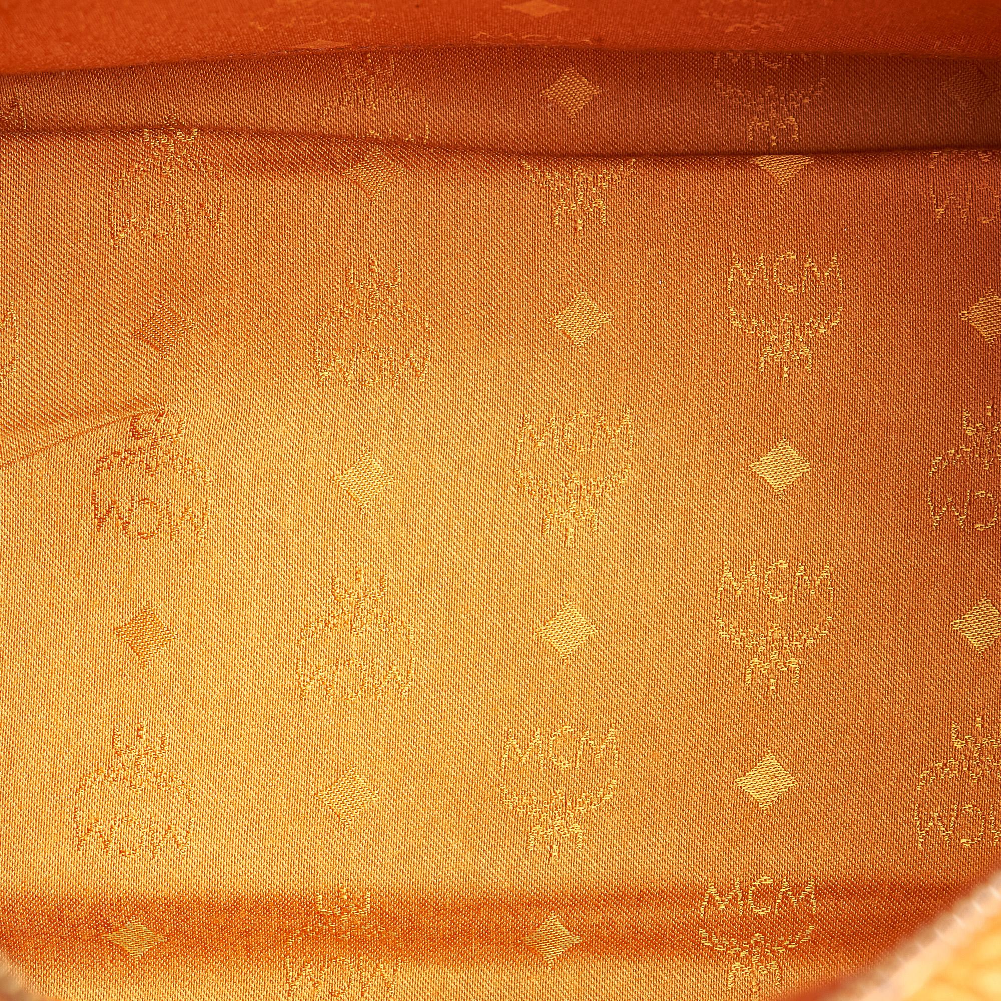 MCM Visetos Leather Boston Bag (SHG-23268)