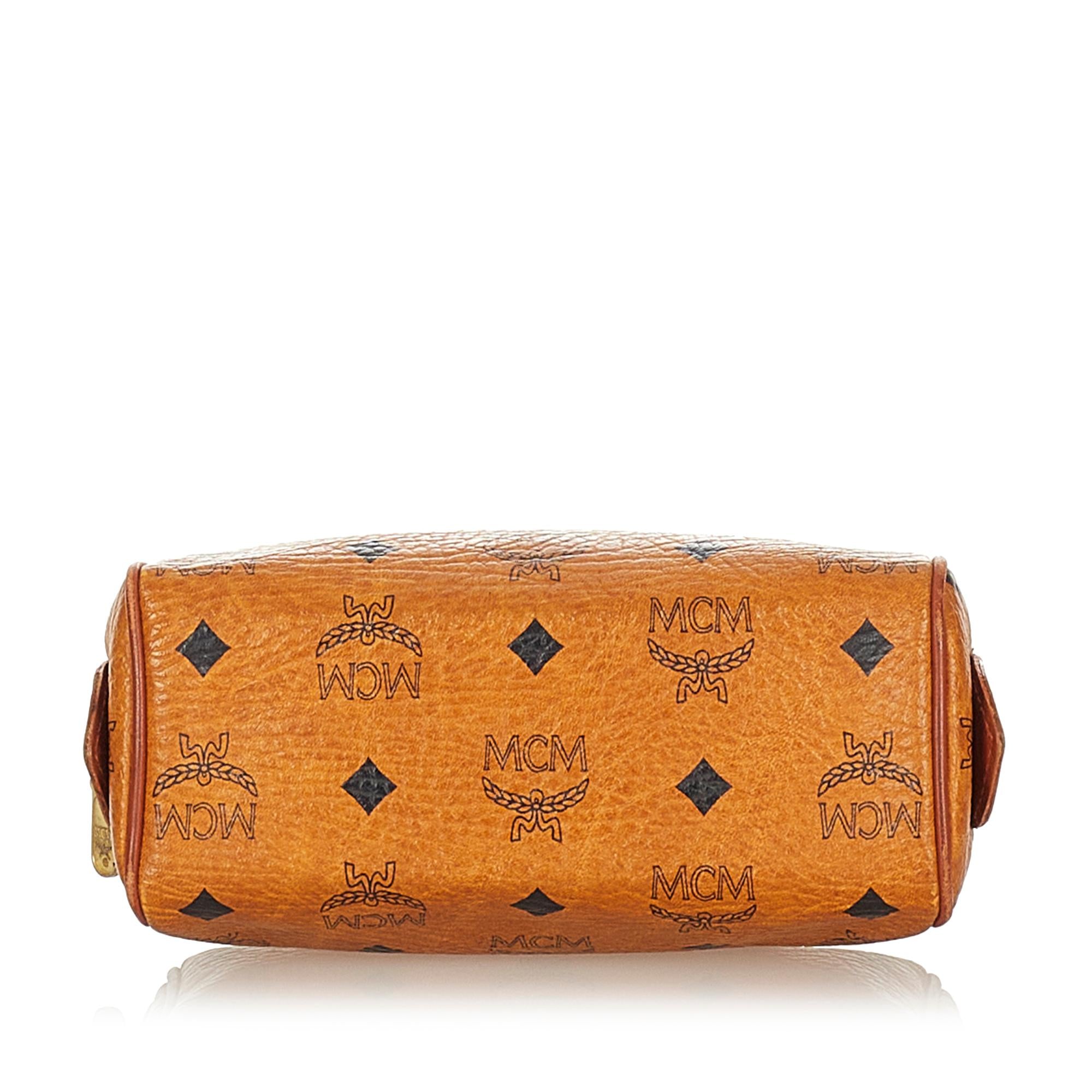 MCM Visetos Leather Boston Bag (SHG-23466)