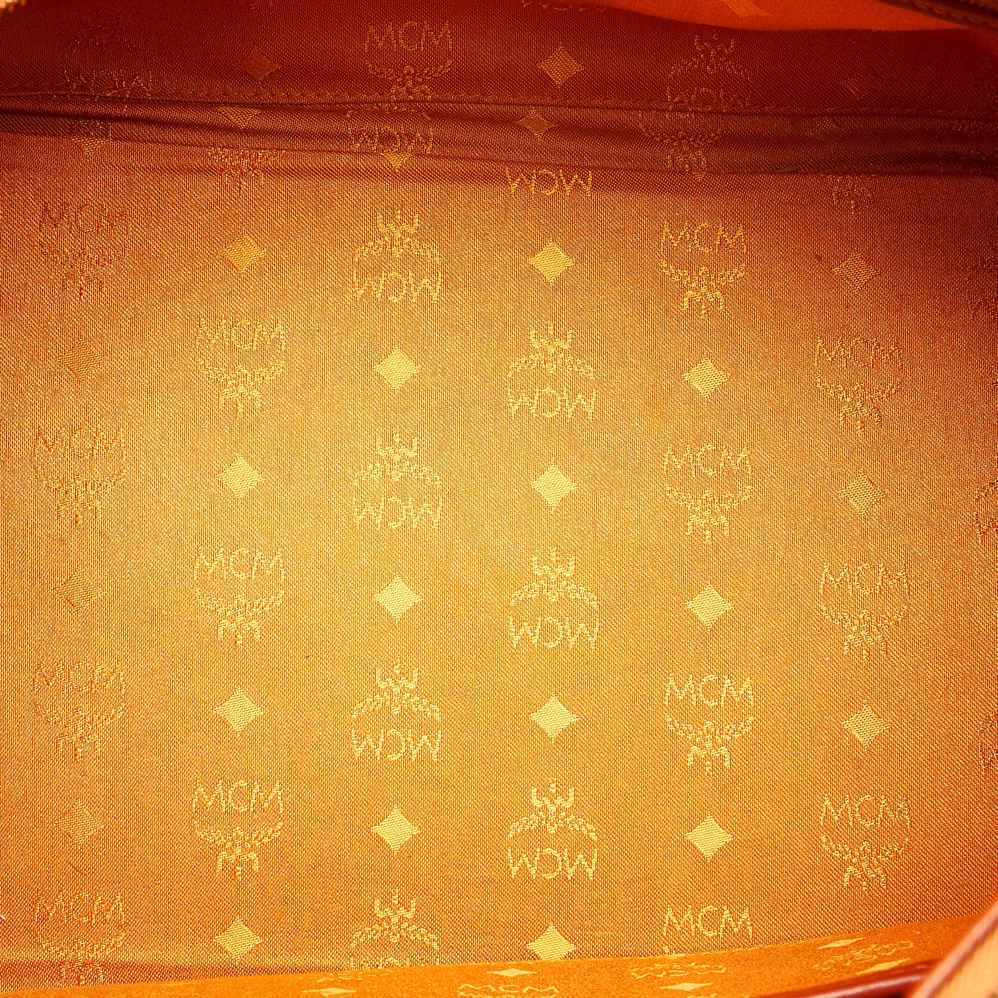 MCM Visetos Leather Boston Bag (SHG-26390)