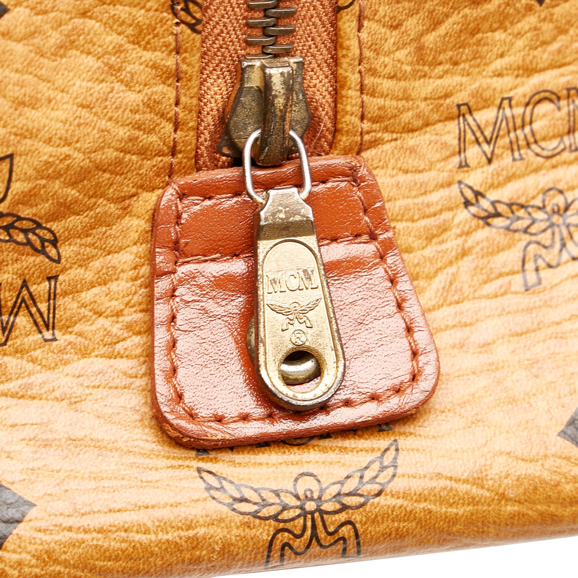 MCM Visetos Leather Boston Bag (SHG-27322)