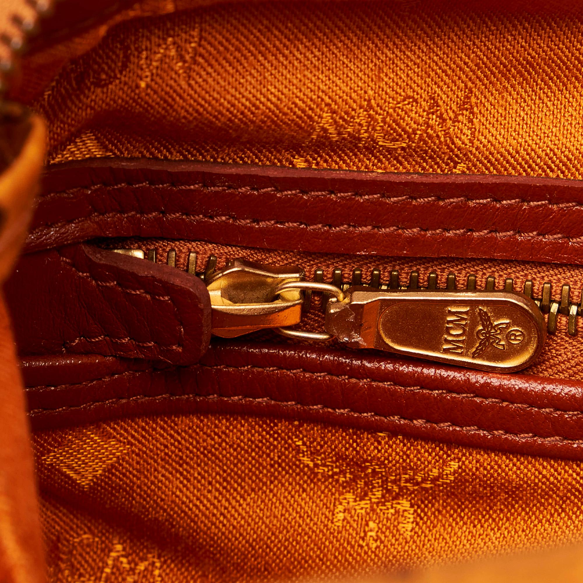 MCM Visetos Leather Boston Bag (SHG-29523)