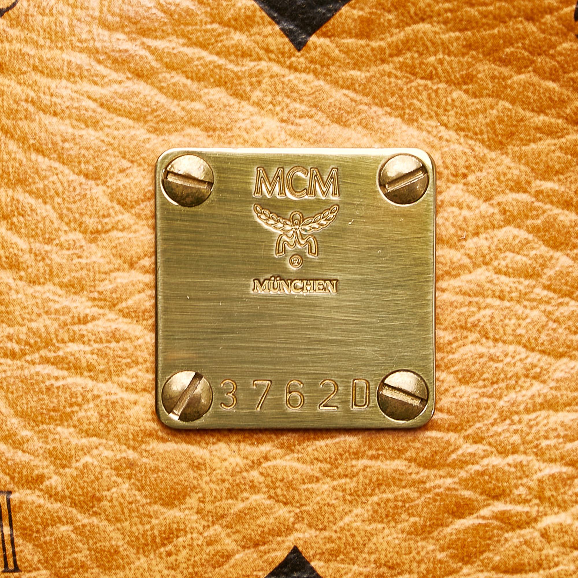 MCM Visetos Leather Boston Bag (SHG-30565)