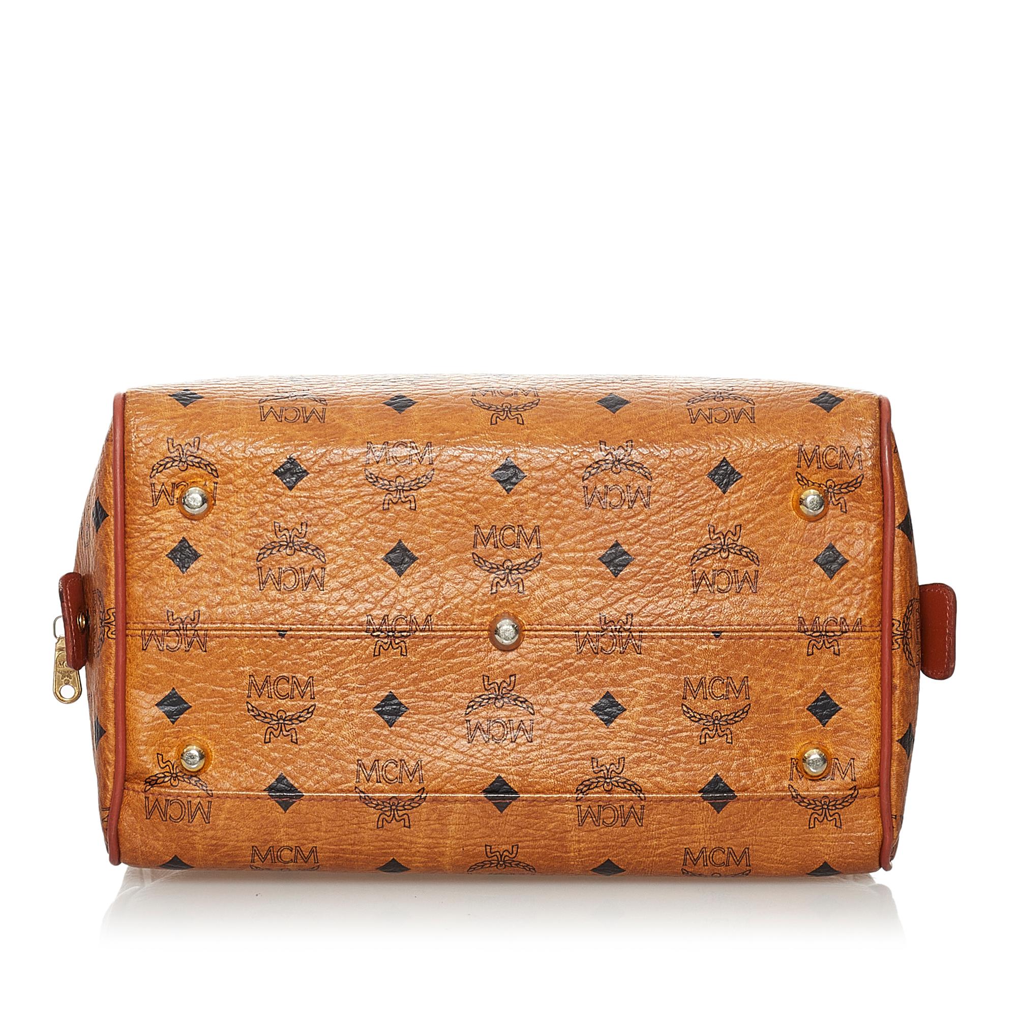 MCM Visetos Leather Boston Bag (SHG-31424)