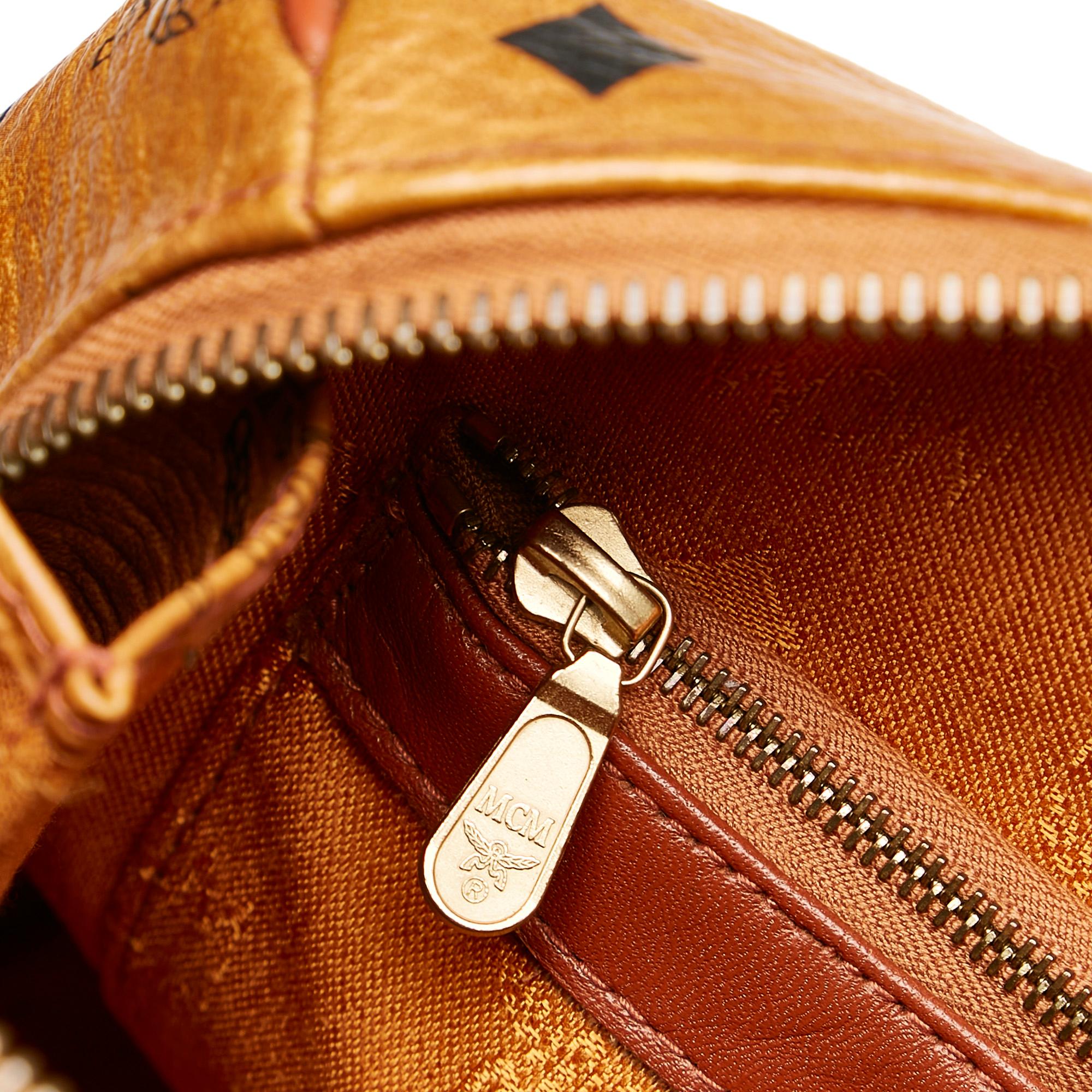 MCM Visetos Leather Boston Bag (SHG-31424)