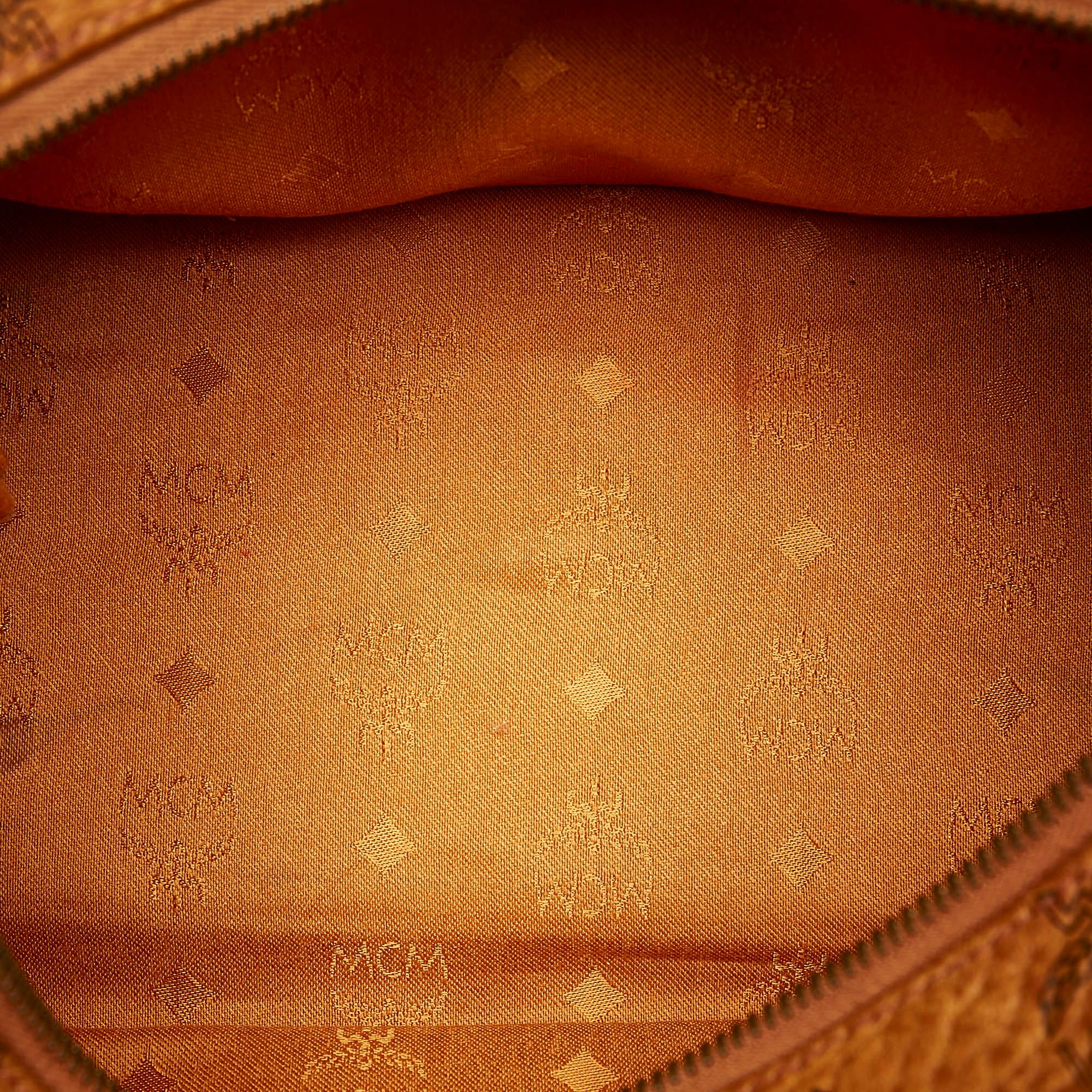 MCM Visetos Leather Boston Bag (SHG-31424)